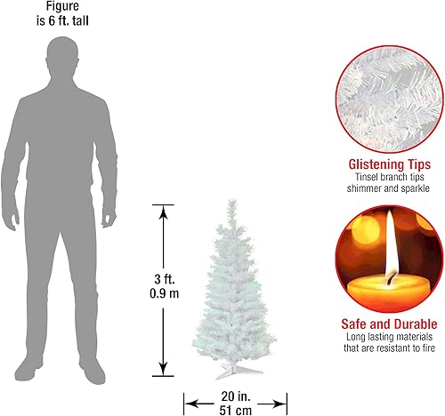 Vista 7 de National Tree Company - Árbol de Navidad artificial, oropel negro, incluye soporte, 3 pies