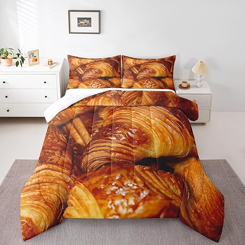 Miniatura 23 de Manfei Juego de edredón musical tamaño Queen, juego de ropa de cama con estampado de notas musicales retro para niños y niñas, decoración de Marrón