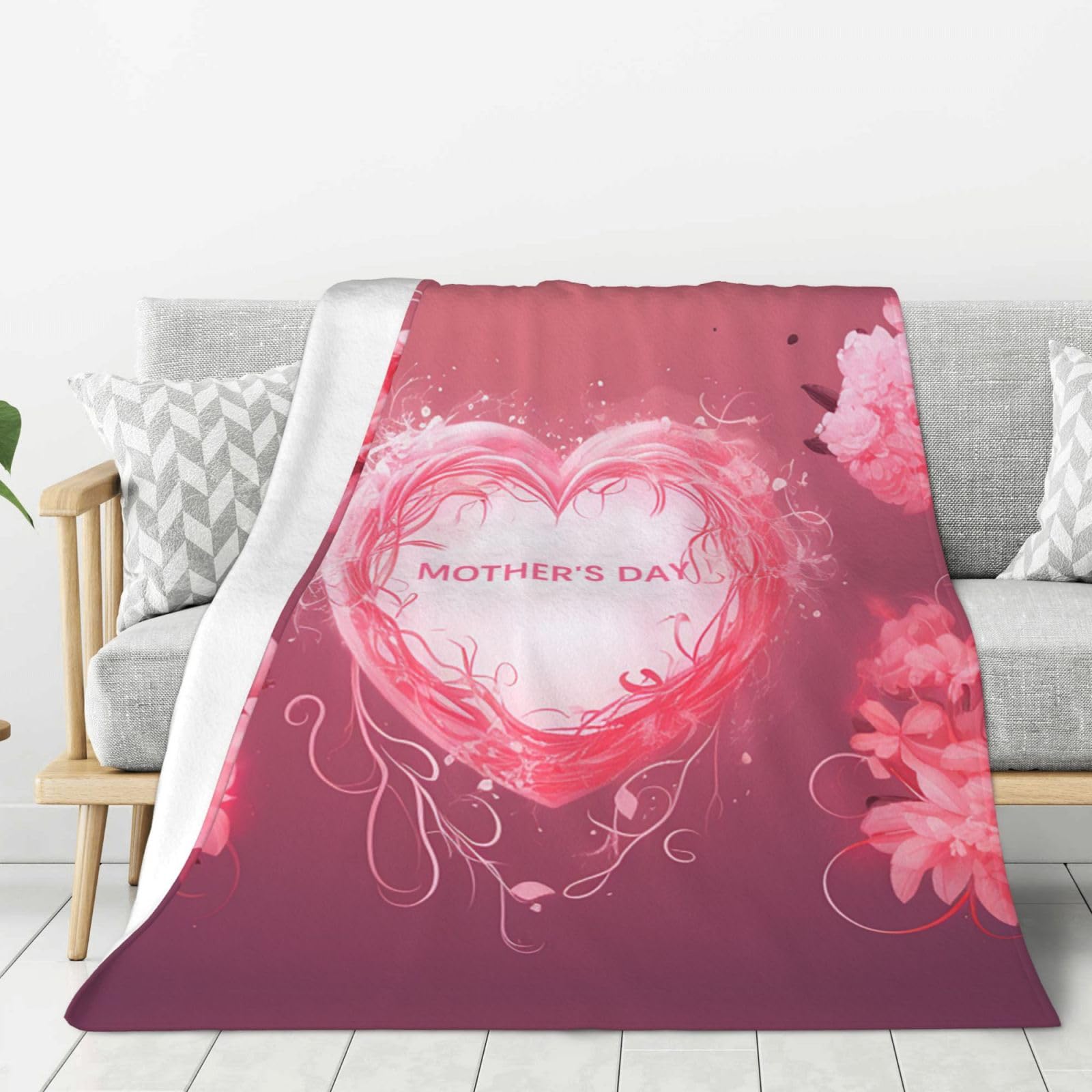 Couverture en peluche douce jeté de lit haut de gamme rose