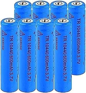3.7V 600mAh Lithium Lithium Battery 10440 Rechargeable Batteries for LED Light Lantern,8pcs