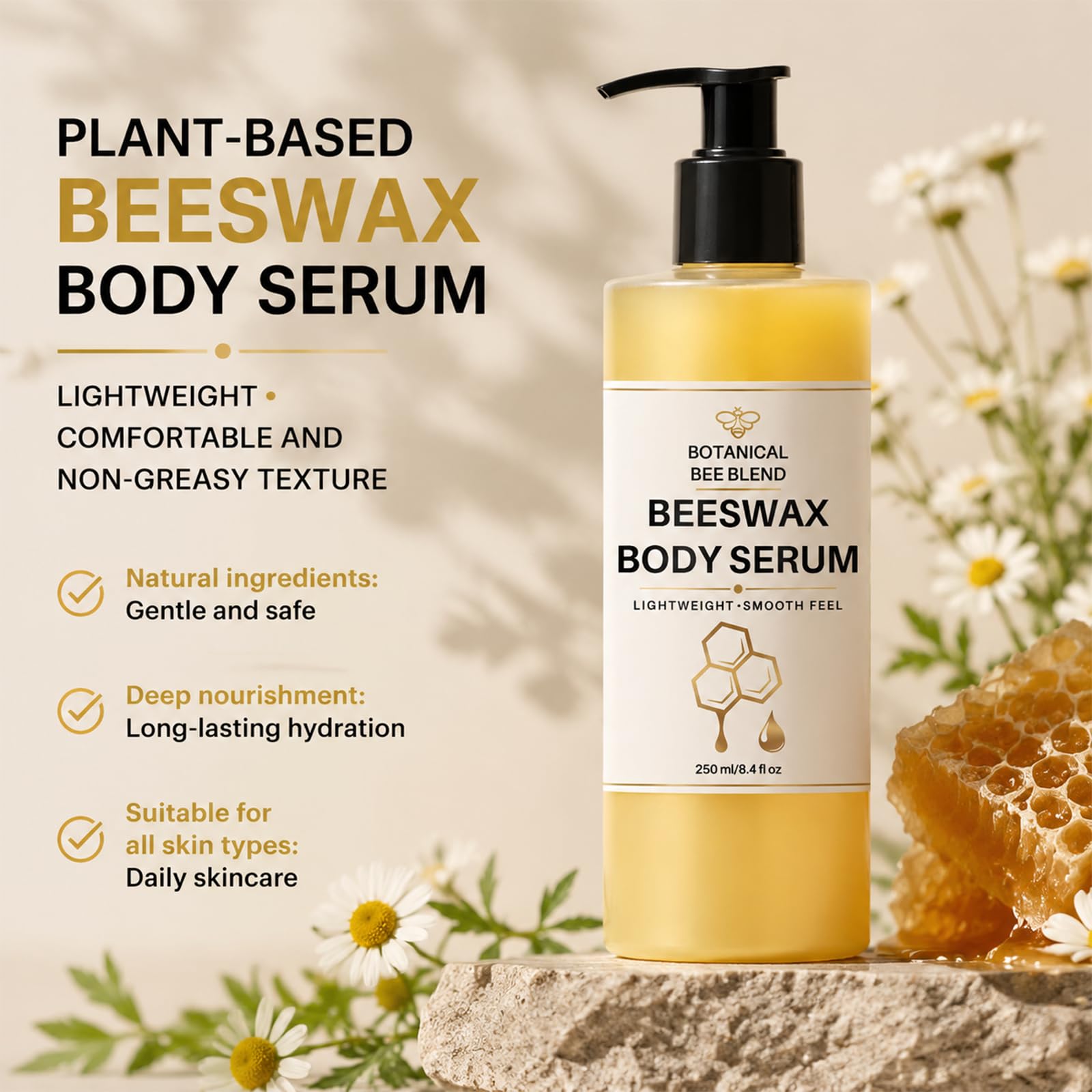 Beeswax Body Serum with Avocado Oil, Shea Butter & Sweet Vanilla, 8 fl oz