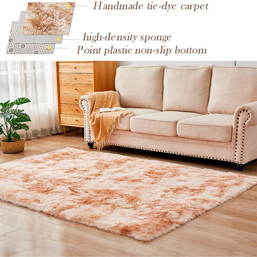 Hiseng Shaggy Tappeto per Soggiorno, Moderno Soffice Peloso Ultra Molle Antiscivolo Tappeti Moquette per Interni Divano Camera da Letto Bambino Cameretta (Bianco,80x160cm