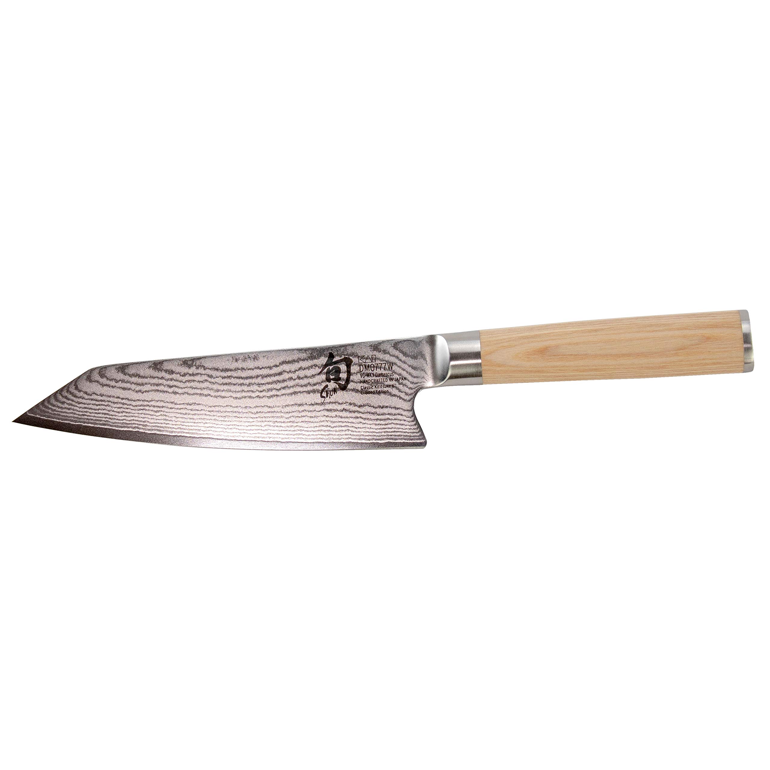 Kai Shun Classic White Kochmesser DM-0777W Kiritsukemesser ultrascharf und limitiert 5555 St., hochwertiges Damastmesser mit 15 cm Klinge + großes Eichenbrett 34x21 cm, VK: 239,- €