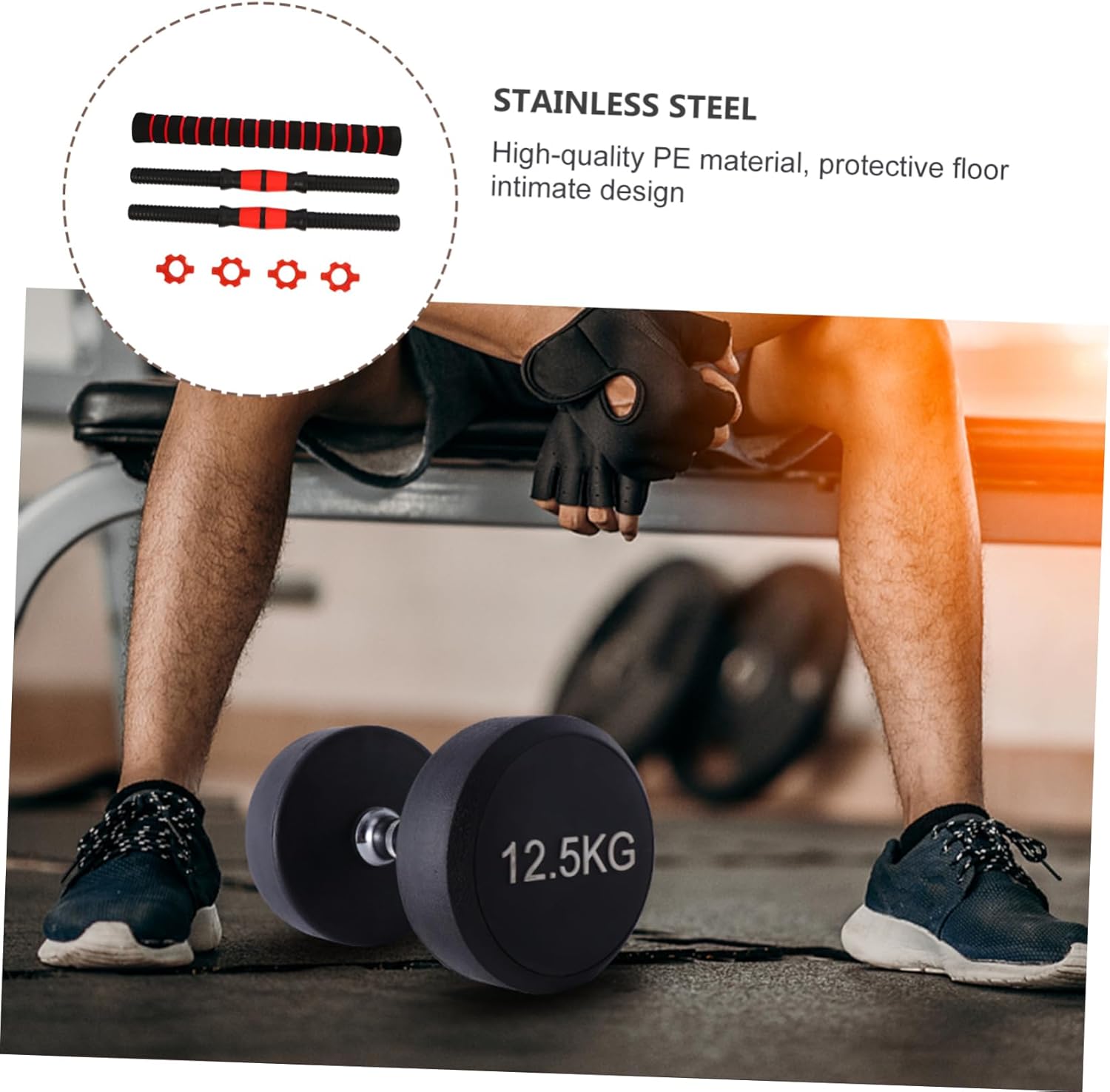 VICASKY 1set Dumbbell Bar Accessories Grip Rods for Home Fitness Barbell Handles for Strength Training and Workouts