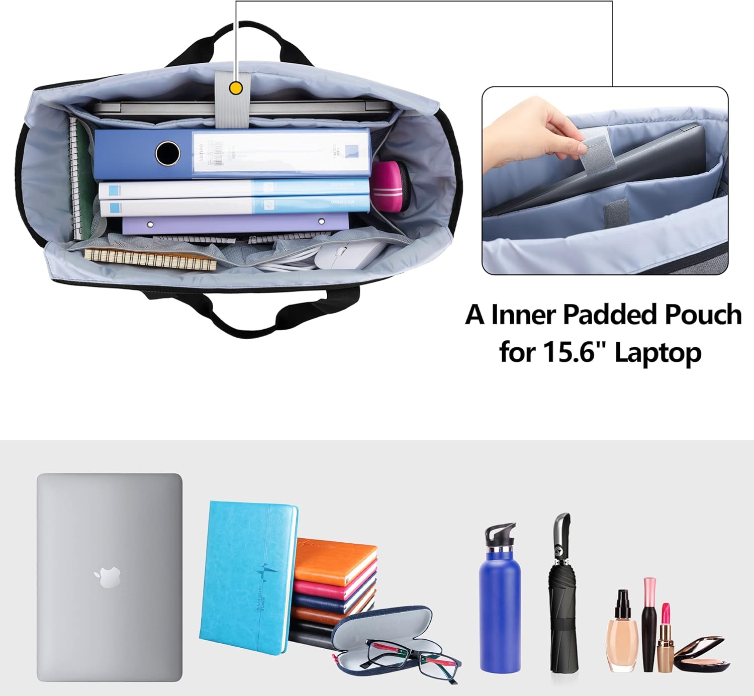 Trunab Teacher Bag Tote, Large Utility Tote for Women with Multiple Pockets Fits 15.6'' Laptop for Work, Office, Business - Image 4