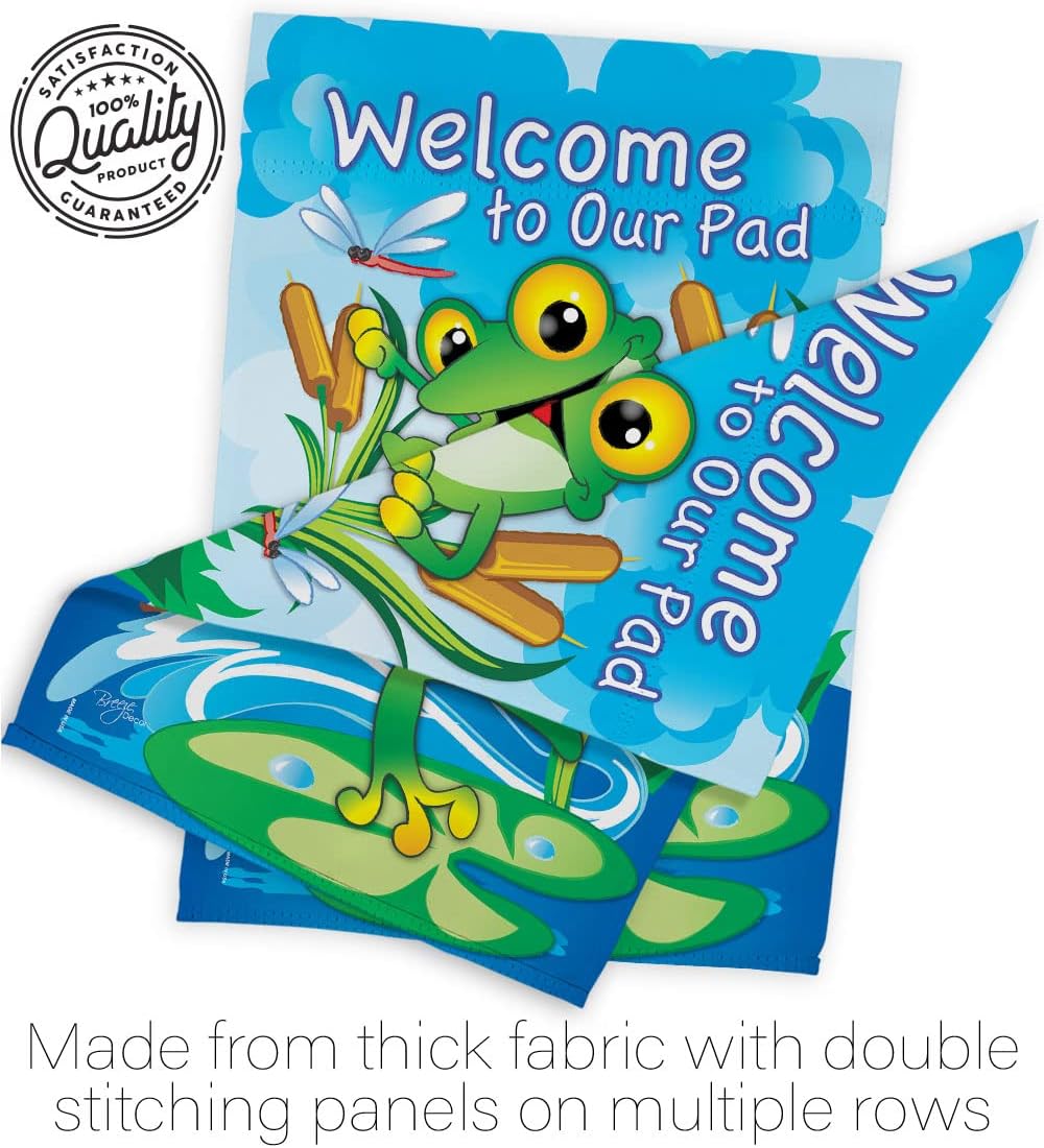 Breeze Decor - Frog Garden Friends - Everyday Impressions Decorative Vertical House Flag 28" x 40"