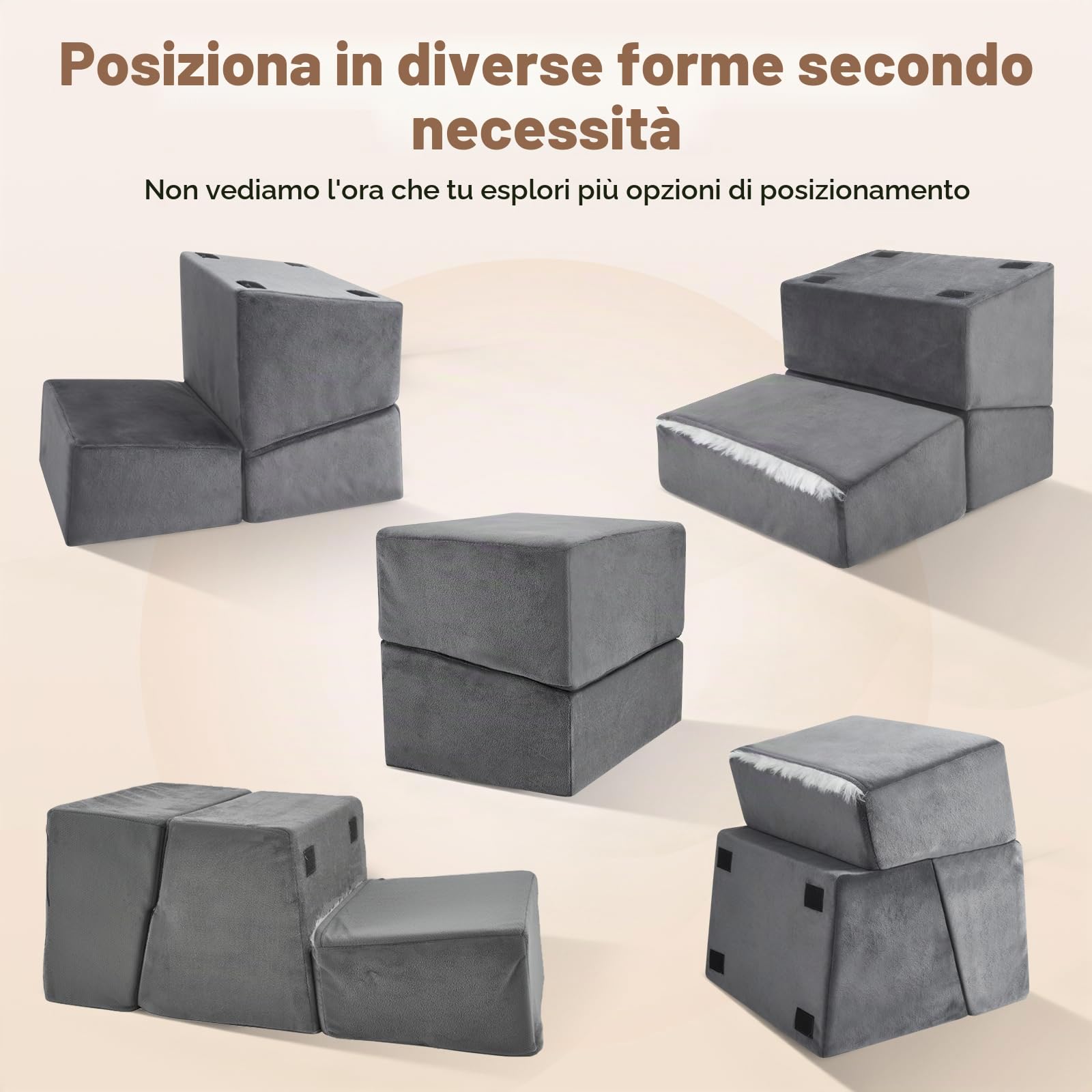 Poggiapiedi scrivania regolabile in 3 altezze, poggiapiedi antiscivolo con morbida tasca per schiena, gambe, fianchi discomfort in rilievo, schiuma 30D, poggiapiedi ergonomici per ufficio e casa