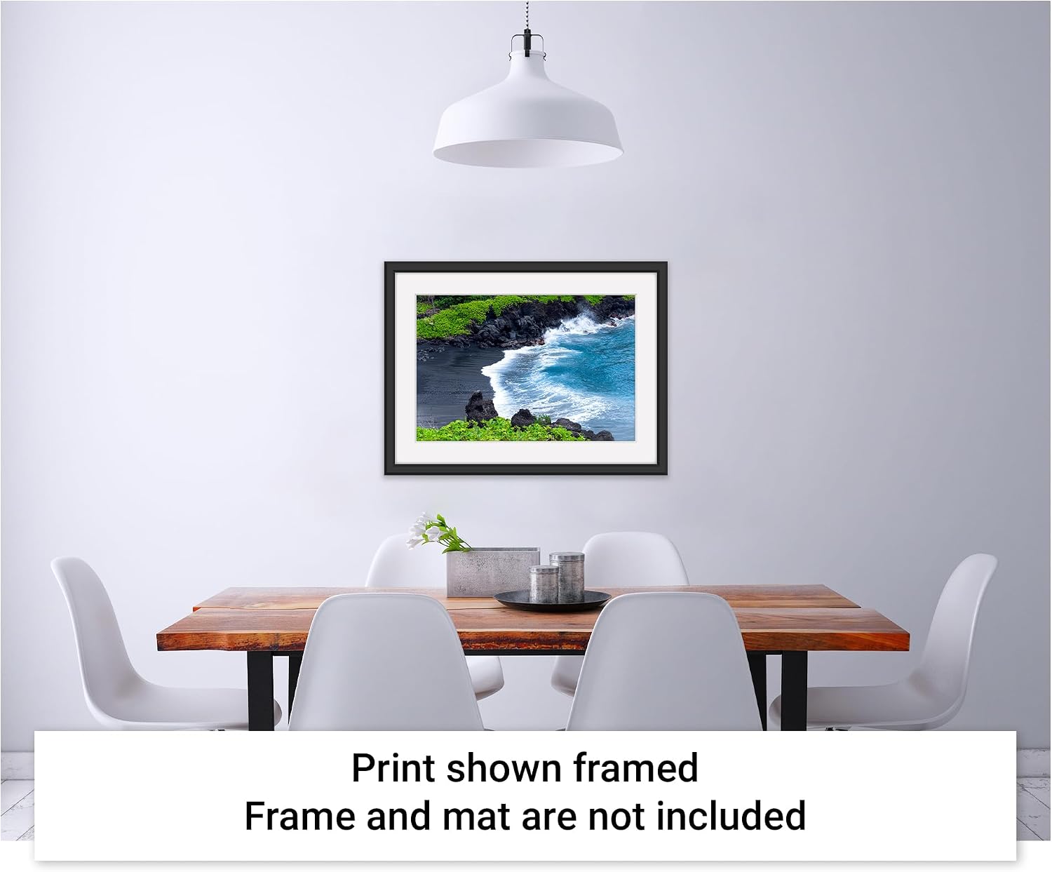 Maui J & M Photography - Black Sand Beach - Tropical Coastal Decor, Maui Fine Art Wall Print