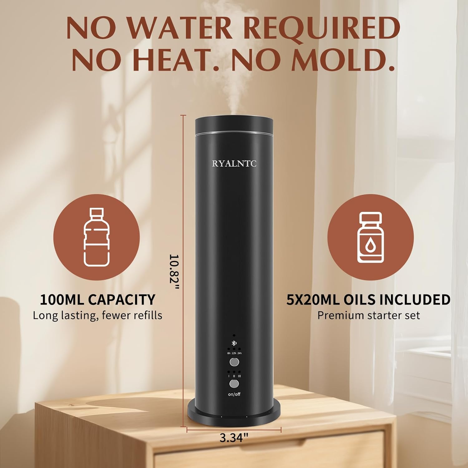 Waterless Scent Diffuser Kit,100ml Essential Oil Diffuser-Remote Control 2000Sq Ft Coverage Large Room Scent Diffuse for Home, Office, Hotel and Spas-Aromatherapy, 5 Essential Oils Include - Image 6