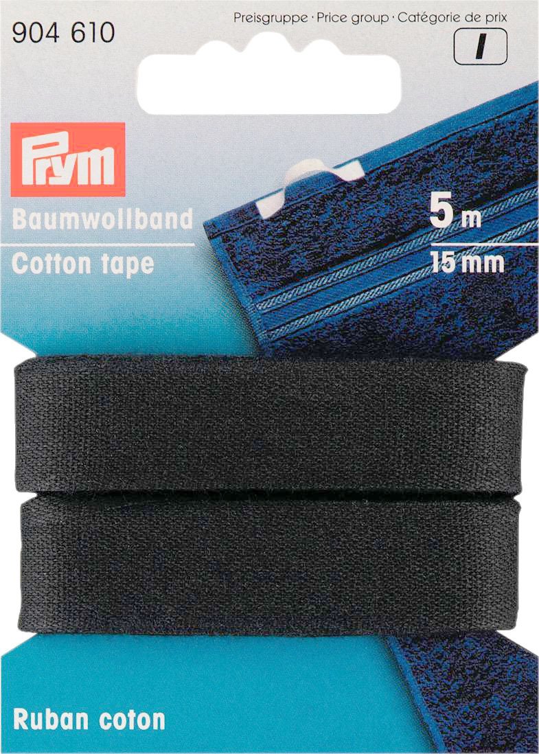 Prym Black 904610 5 M 15 Mm Cotton Tape,