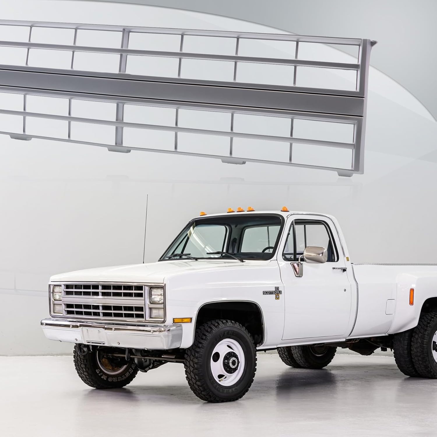 CarPartsDepot Front Grille Grill Silver Compatible With Chevrolet 1985-1988 C/K R/V 10 20 30 Series/Blazer GM1200139 15554910 Without Molding Hole & Emblem Provision