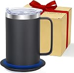 Self Heating Mug 131°F Temperature Control, Smart Heated Coffee Cup with Auto Shut Off, USB Powered Warmer for Desk Office Home(Cerulean-12oz)