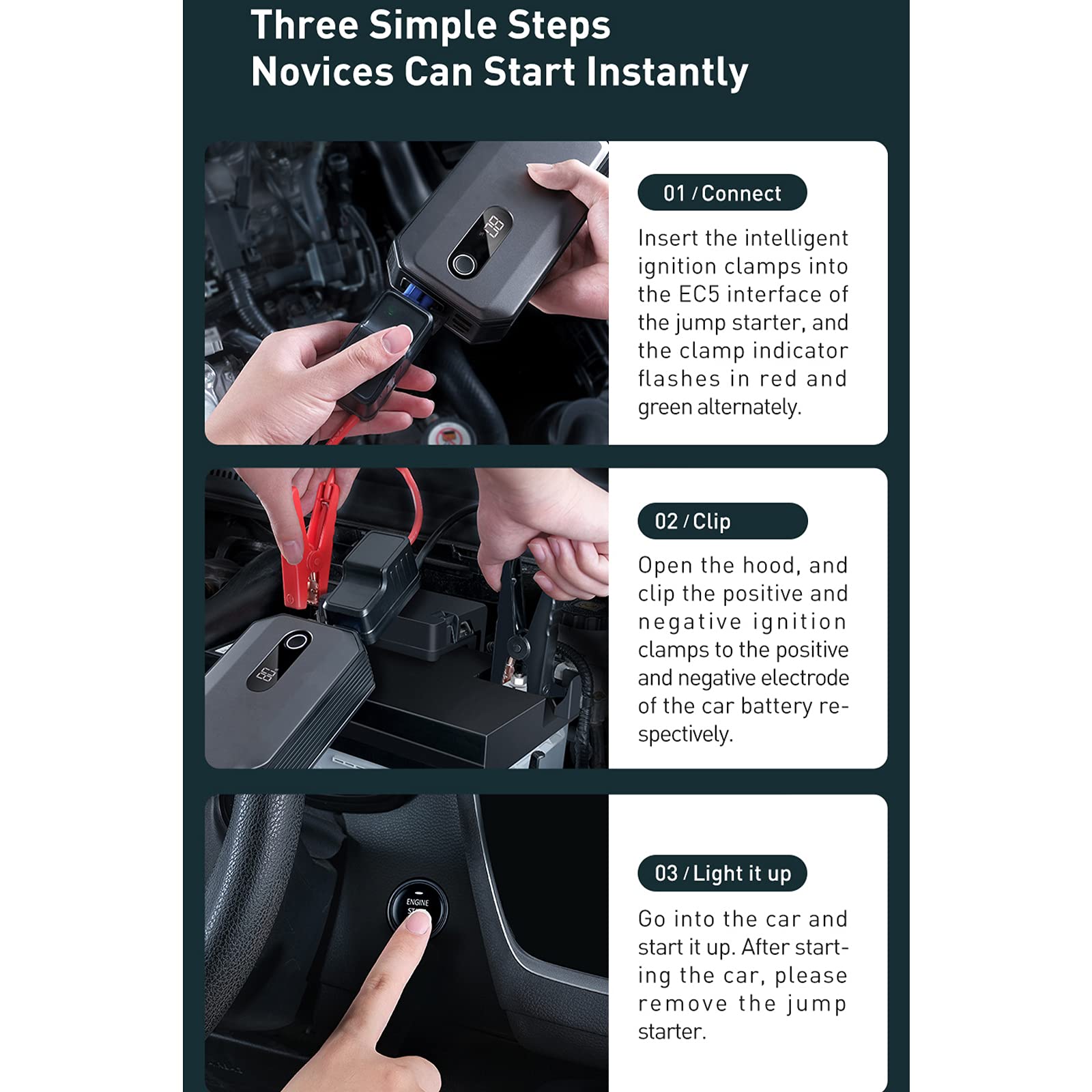 Cargador de Batería Portátil 20000mAh Car Jump Starter Power Bank 2000A 12V Auto Emergency Booster Que Comienza con Pantalla Digital Inteligente