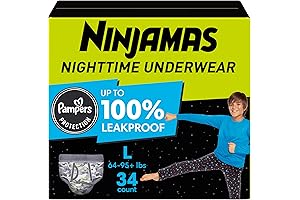 Ninjamas Overnight Pull-Ups for Large Boys (Size L: 64-125 lbs)