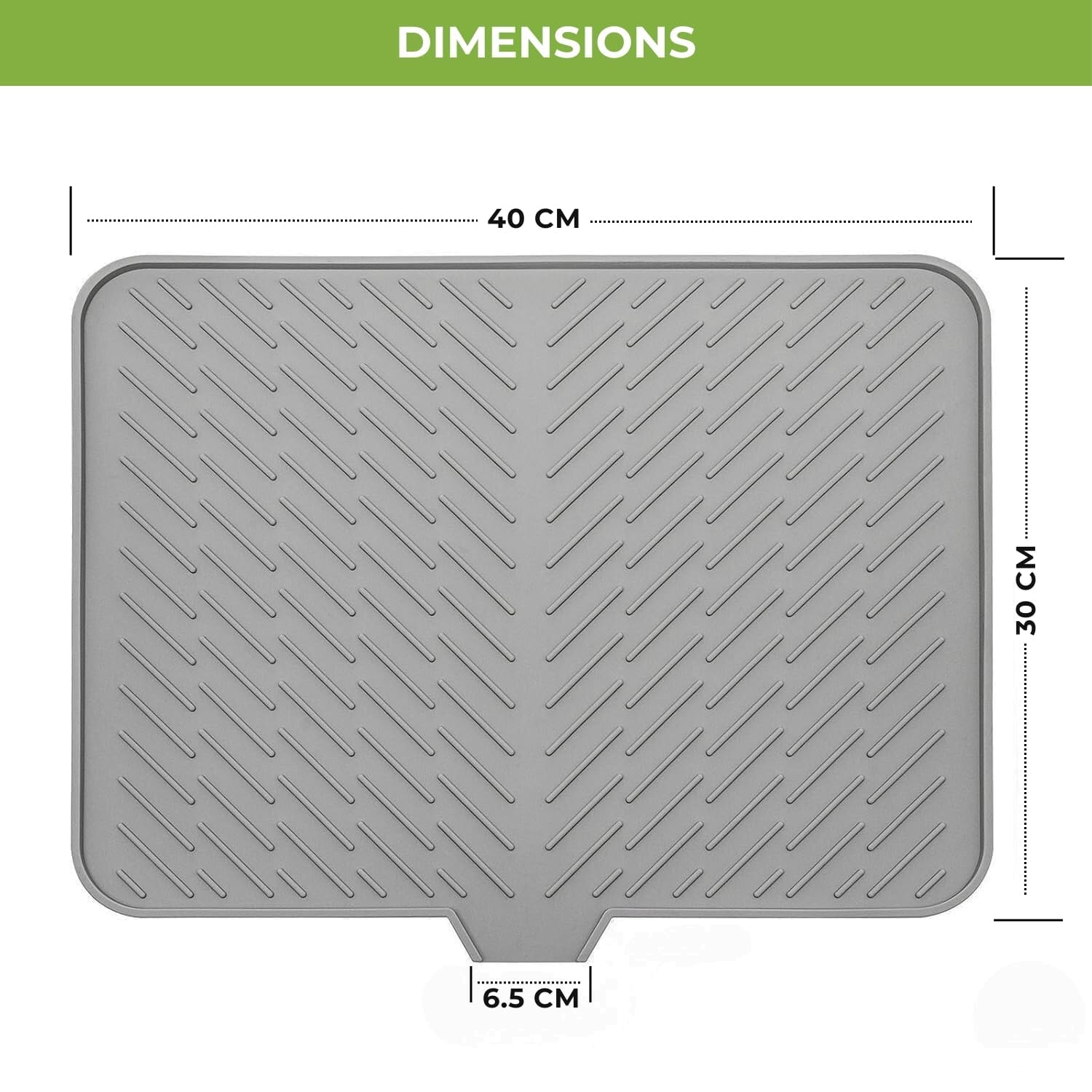 TAMADAA Dish Drying Mat, Silicone Dish Drying Mat for Kitchen Counter, Drainer Mat with Built-in Drain, Non-Slip, Heat Resistant Dish Drying Pad — Amazon image 4