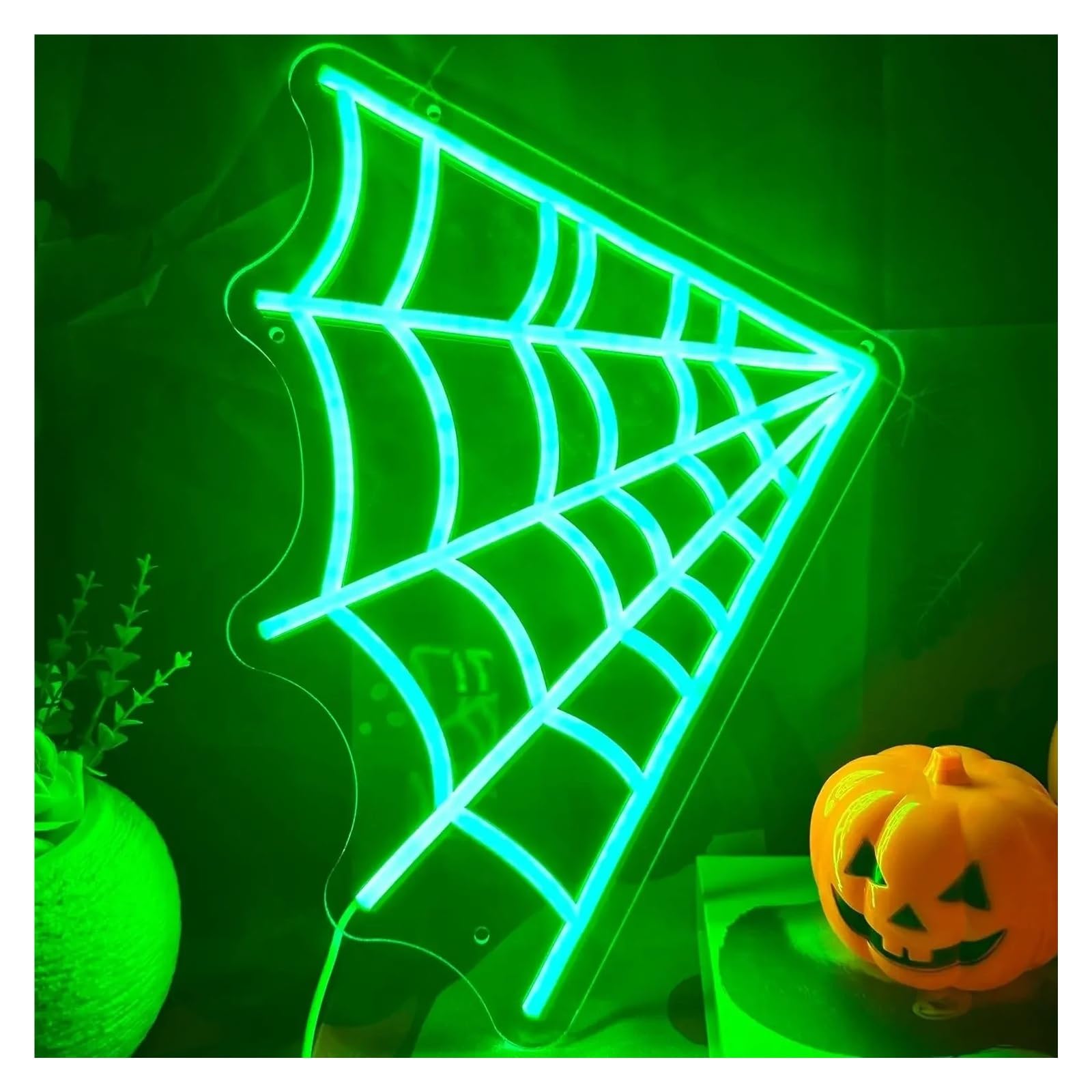 Decoración Lámparas Diseño De Telaraña, Luces Neón, LED Regulable, Alimentación Por USB. Ideal Para Bar/sala Escape/dormitorio 14.96×15.51in