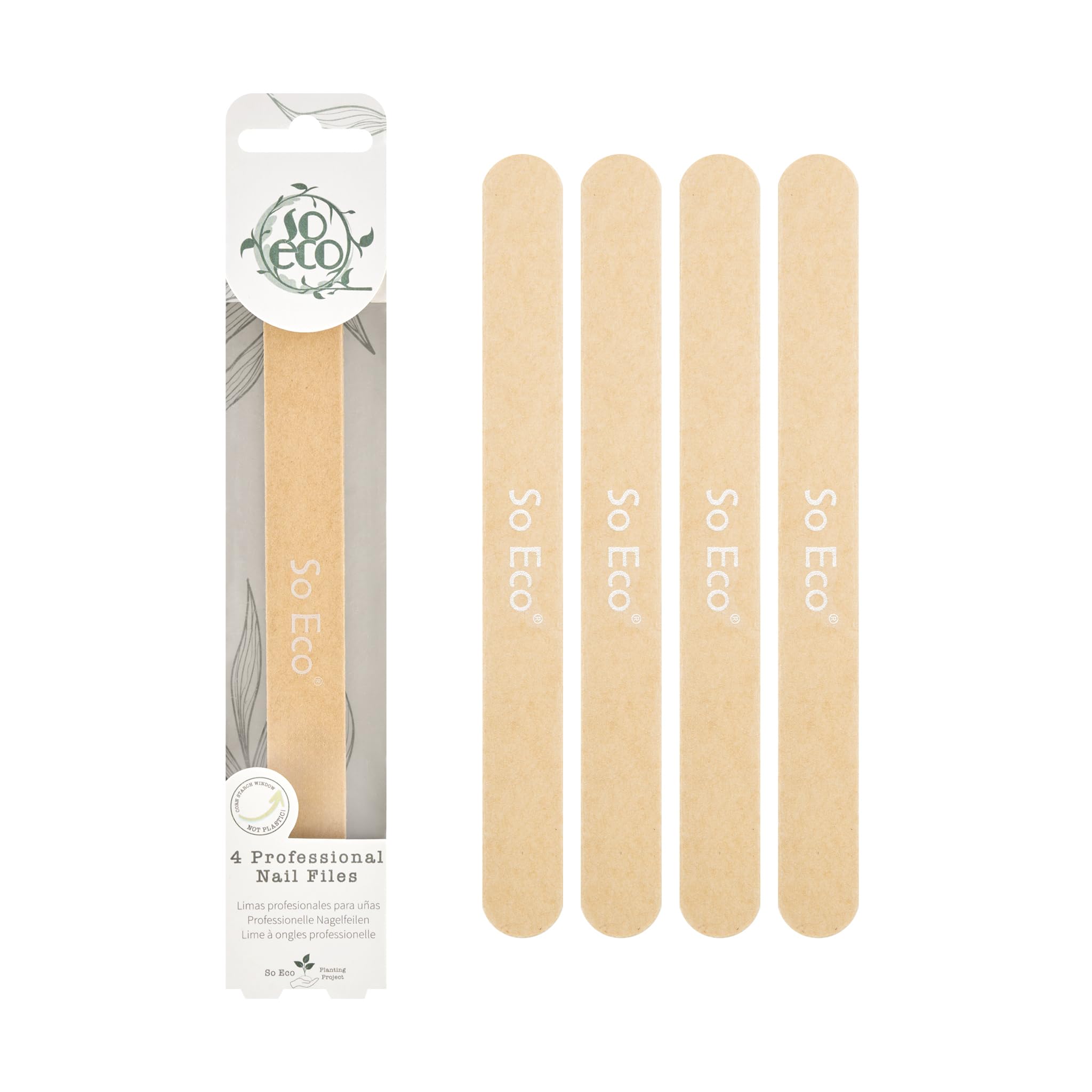 So Eco Unisex Professional Nail Files - 4 Pack