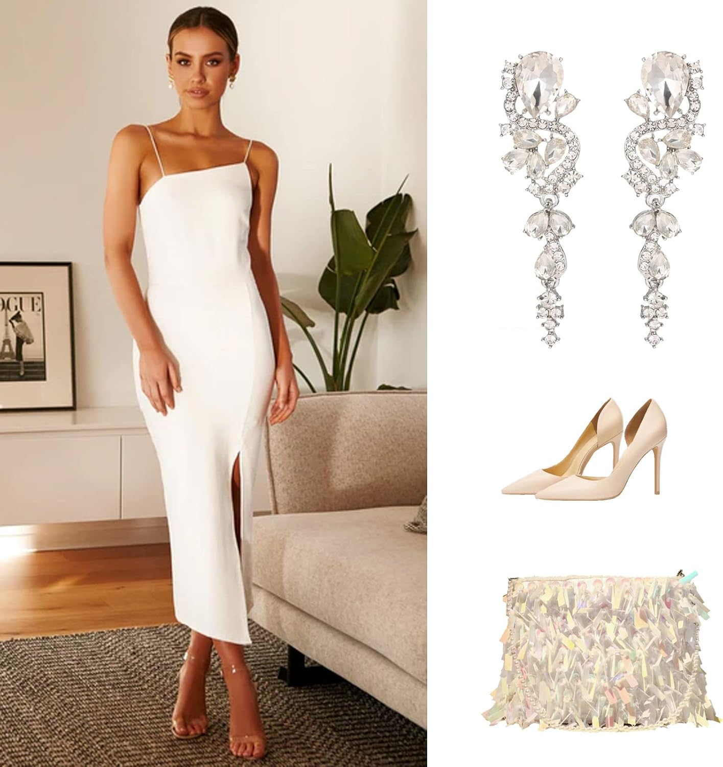 Fashion Rhinestone Statement Drop Dangle Earrings Long Colorful Crystal Bridal Wedding Teardrop Chandelier Earrings for Women Prom Pageant - Image 4