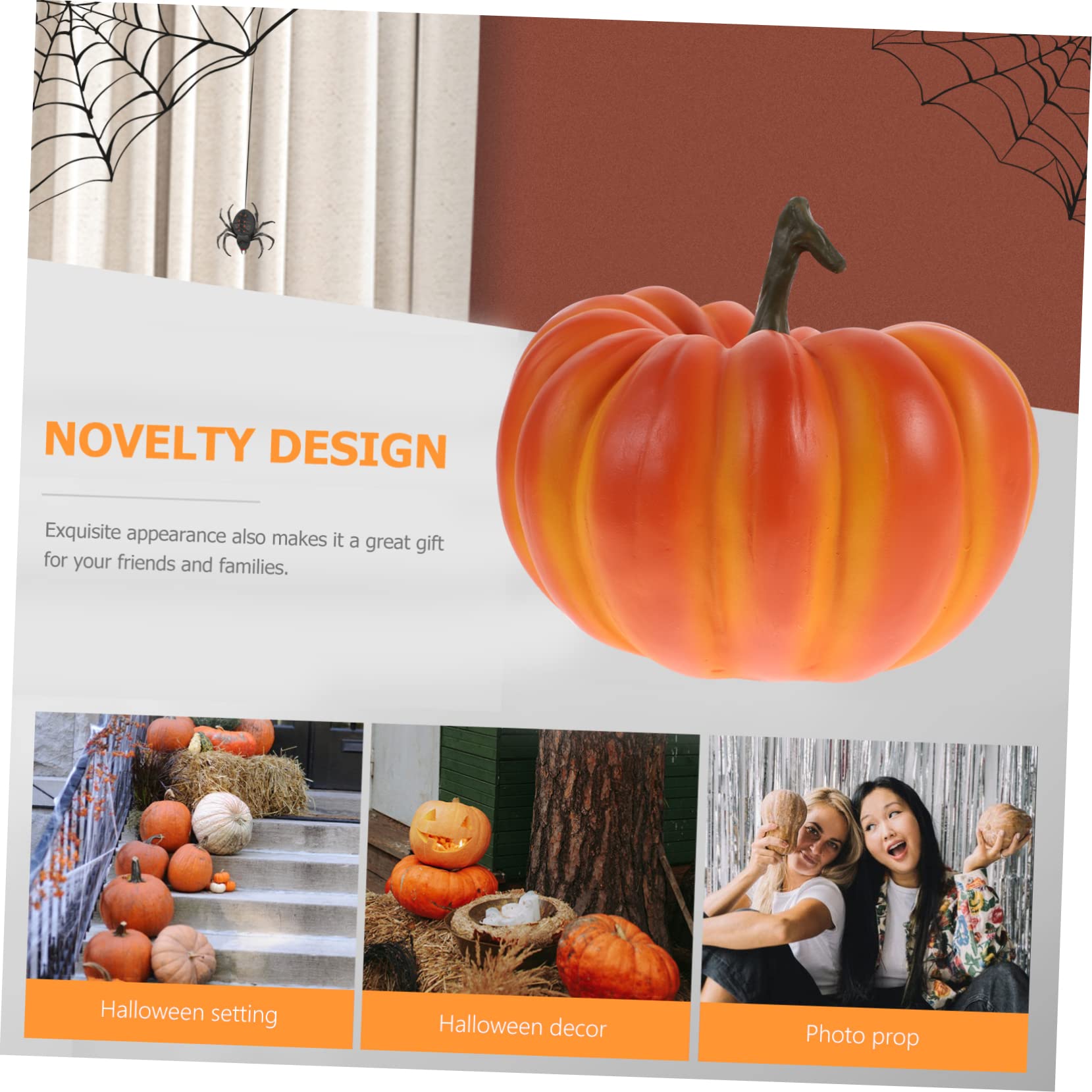 TOPBATHY Ornamenti Di Zucca Piccola Zucca Zucche Autunnali Statua Da Tavolo Di Zucca Sinistro Zucche Artificiali Zucca Autunnale Zucche Decorazione Di Halloween Falso Ups A Forma Di Orange