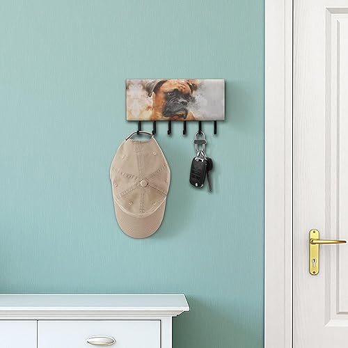 Miniatura 5 de Boxer Animal - Llavero de perro divertido para pared, personalizado para colgar en la pared, con 6 ganchos para decoración del hogar y la oficina