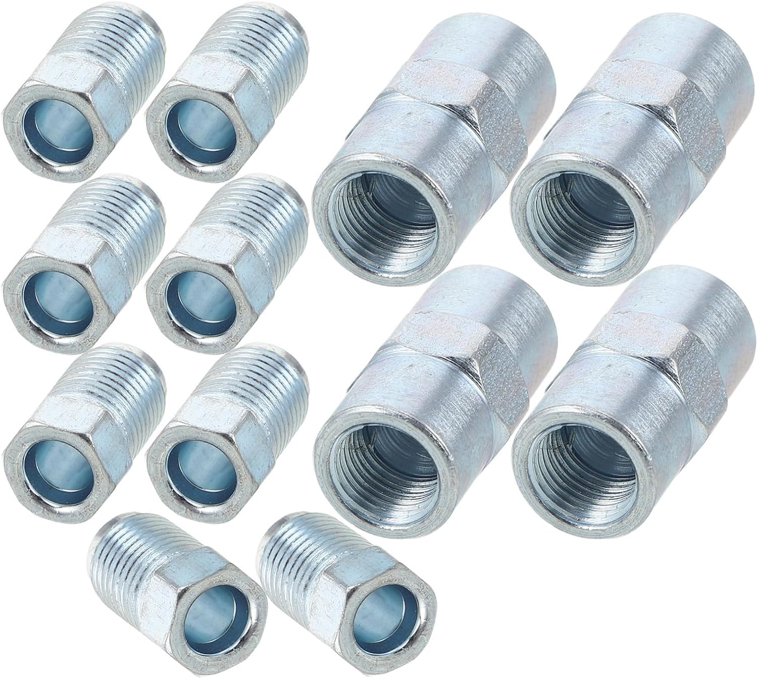 Cabilock 12pcs Automotive Brake Line Fittings Set Steel Brake Pipe Compression Fittings for Reliable Connections and Easy DIY Installation and Home Installations