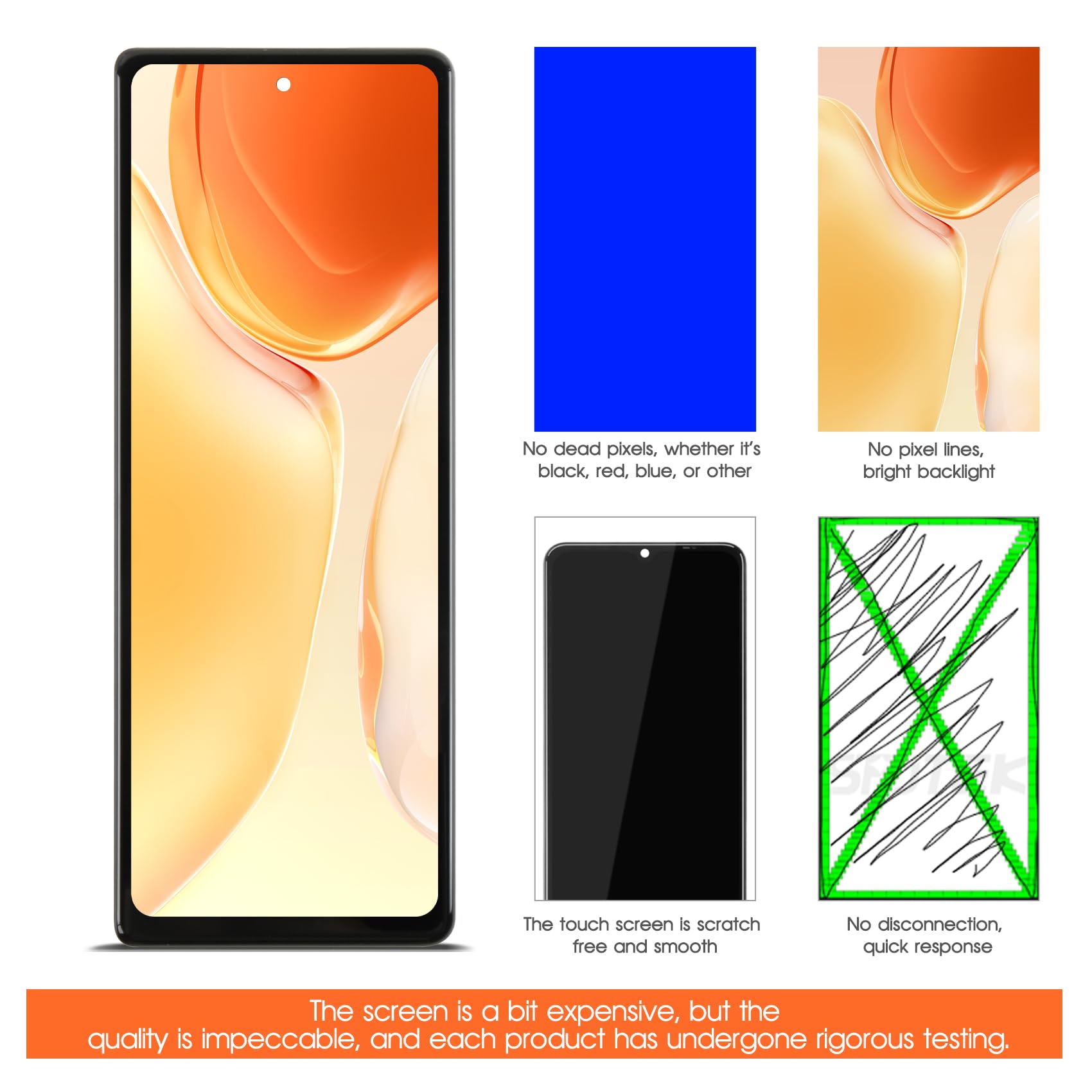 (Schermo esterno) Schermo LCD per Samsung Z Fold2 5G Display LCD per Galaxy Z Fold2 5G SM-F916B SM-F916U 6,23" Schermo di Ricambio Touch Digitalizer Assemblea con Strumenti (Nero Incell, Senza