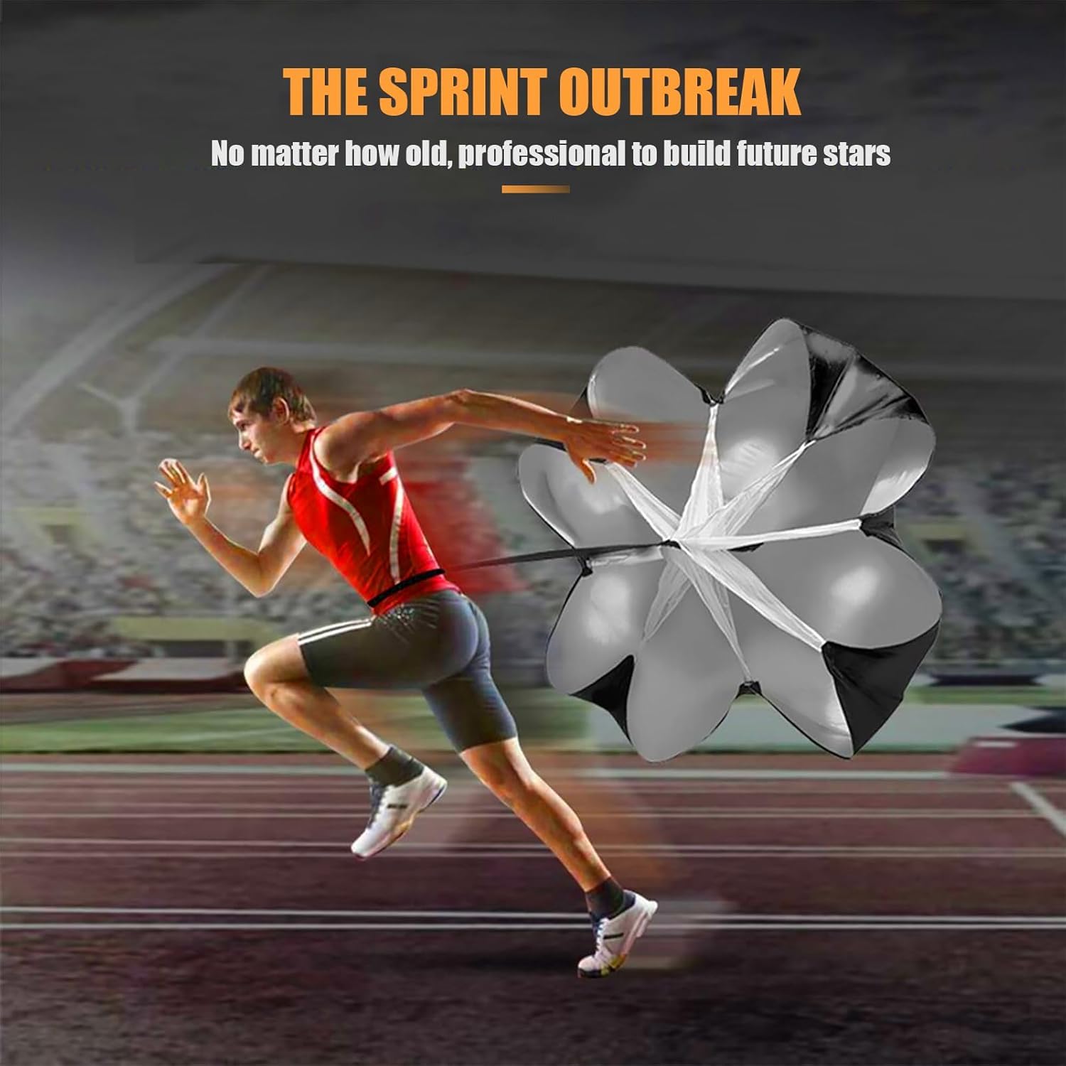 Paracadute da 56 pollici, paracadute da calcio, paracadute, protezione di resistenza, accessorio per l'allenamento della velocità per sport di sprint come corsa, calcio e rugby