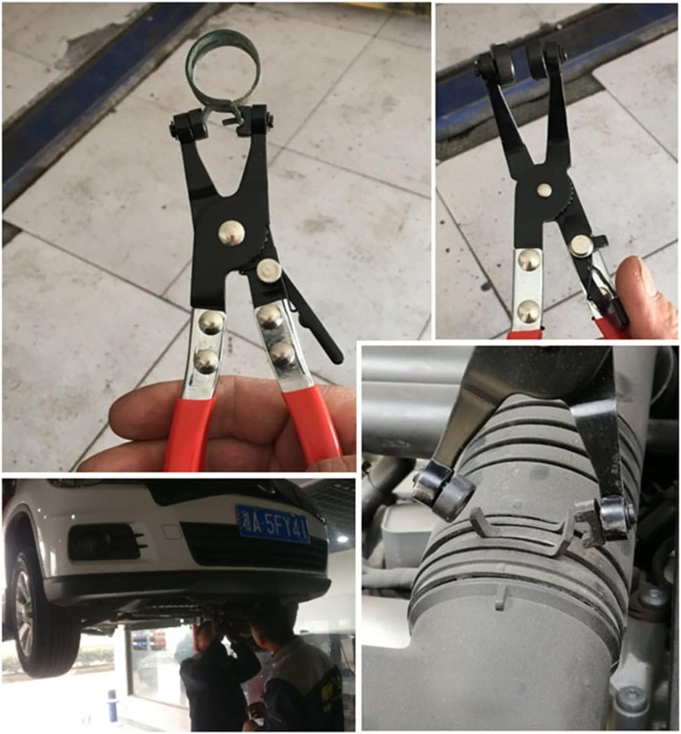 100pcs Spring Band Fuel Hose Clips Fuel Elastic Hoop Pipe Clamps 6/8/10/12/14/15/16/18/20/22mm with Hose Clamps Pliers Spring Hose Clamps
