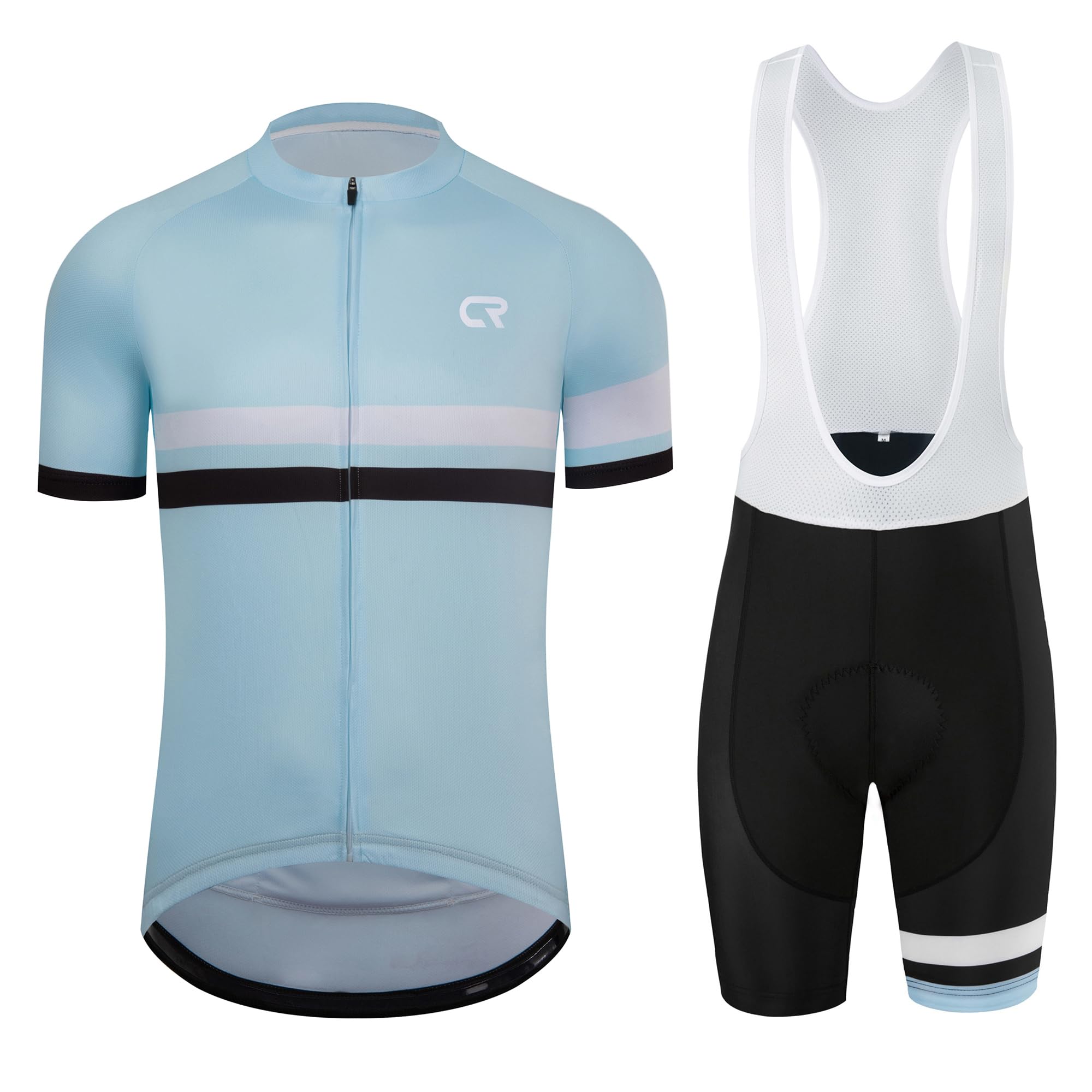 Men's Cycling Jersey Set Road Bike Jersye Short Sleeves Cycling Kits + Bib Shorts with 3D Padded