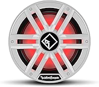 Vista 1 de Rockford Fosgate M2D2-12I Color Optix 12" DVC 2-Ohm Infinite Baffle Multicolor LED Iluminado Subwoofer marino - Blanco/Acero inoxidable