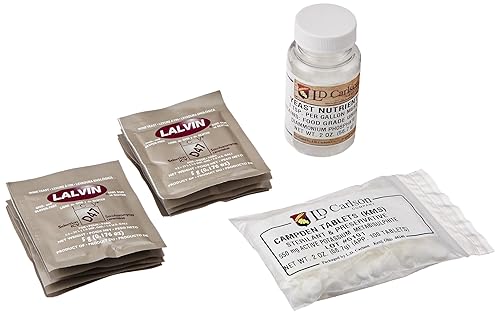 2V-ARJG-B113 Paquete de 10 levadura de vino D47, 2 onzas de nutrientes de levadura, Potasio Campden 100 tabletas Bundle