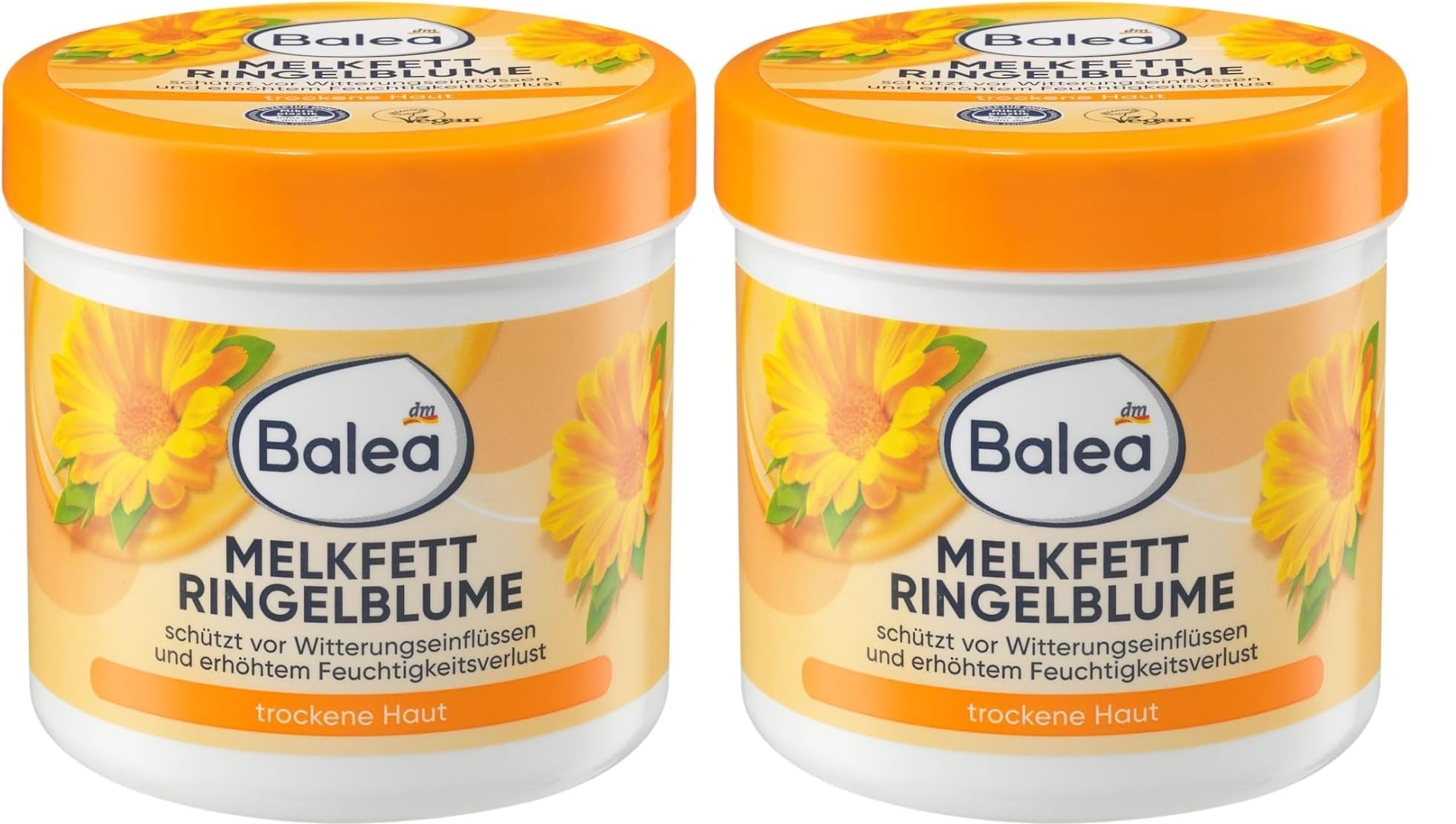 2PCs of Balea Melkfett Milk Grease - Calendula Gel-Cream - Protects Skin, 500ml - Unisex, Elderly & Adults with Dry or Sensitive Skin