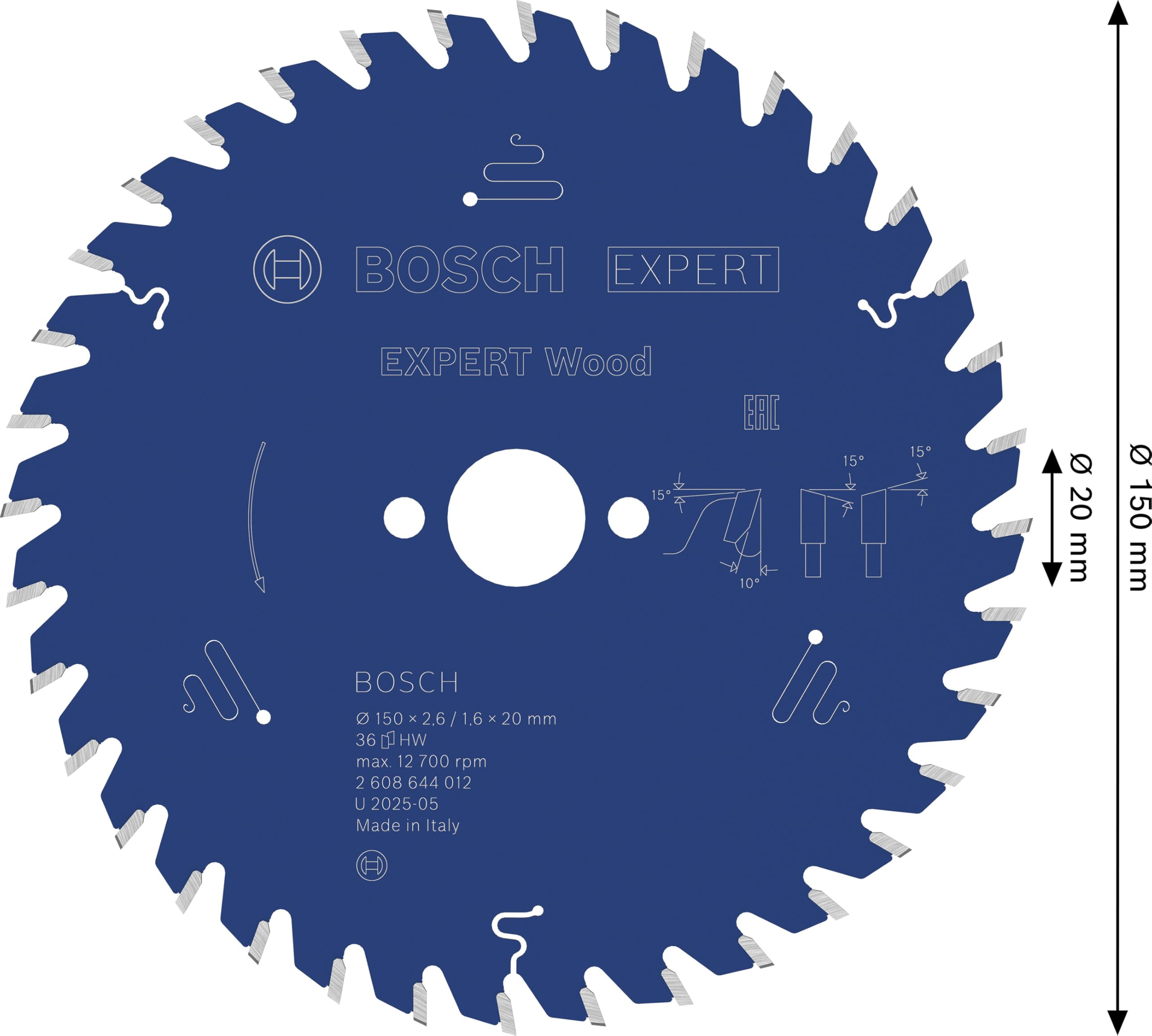 Bosch 1x Lame de scie circulaire filaire EXPERT Wood