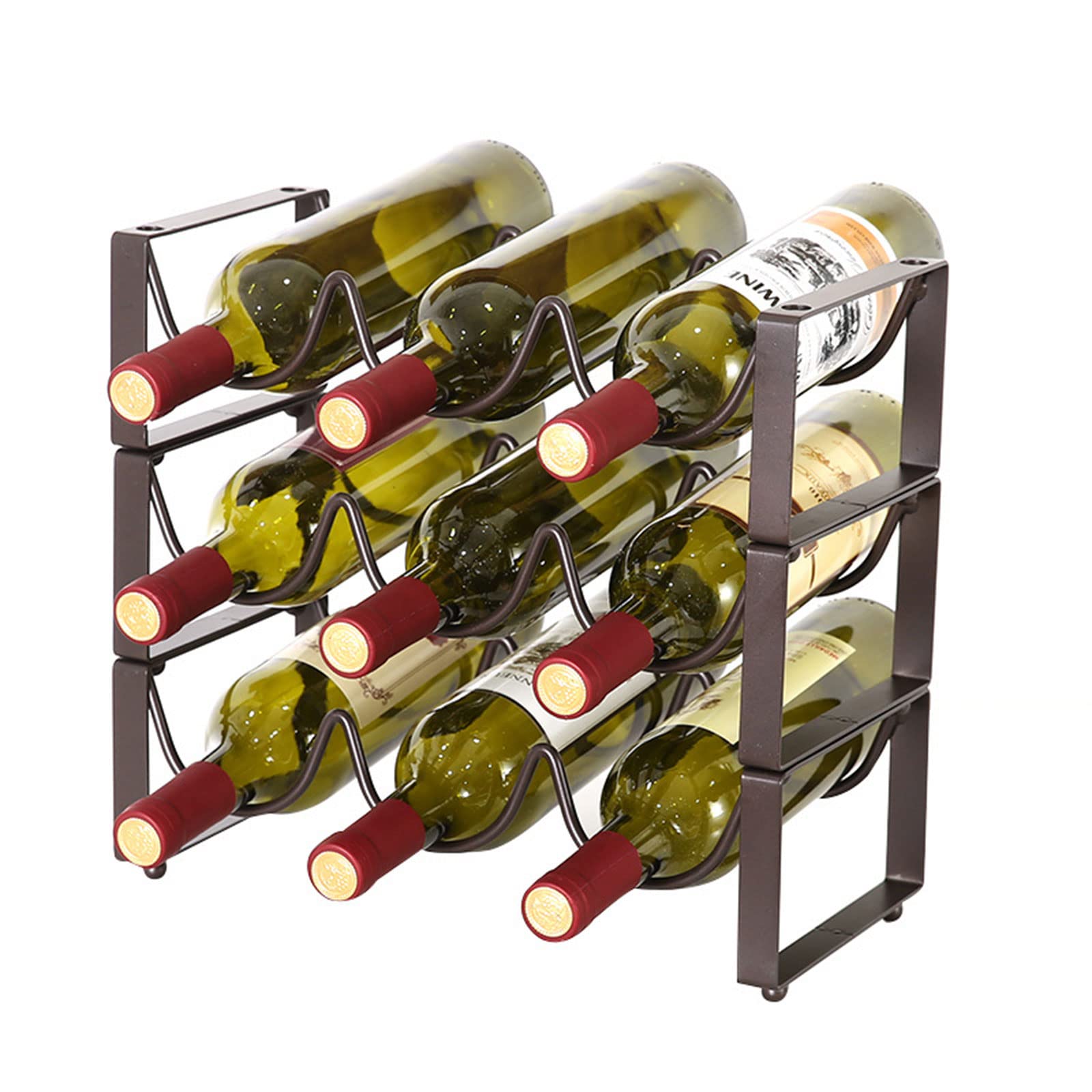 Jazuaiao Contertop Wine Racks Shaped Shelves Kitchen Storage Stand Wine Cabinet Creative Wrought Iron Rack Gif Racks Countertop