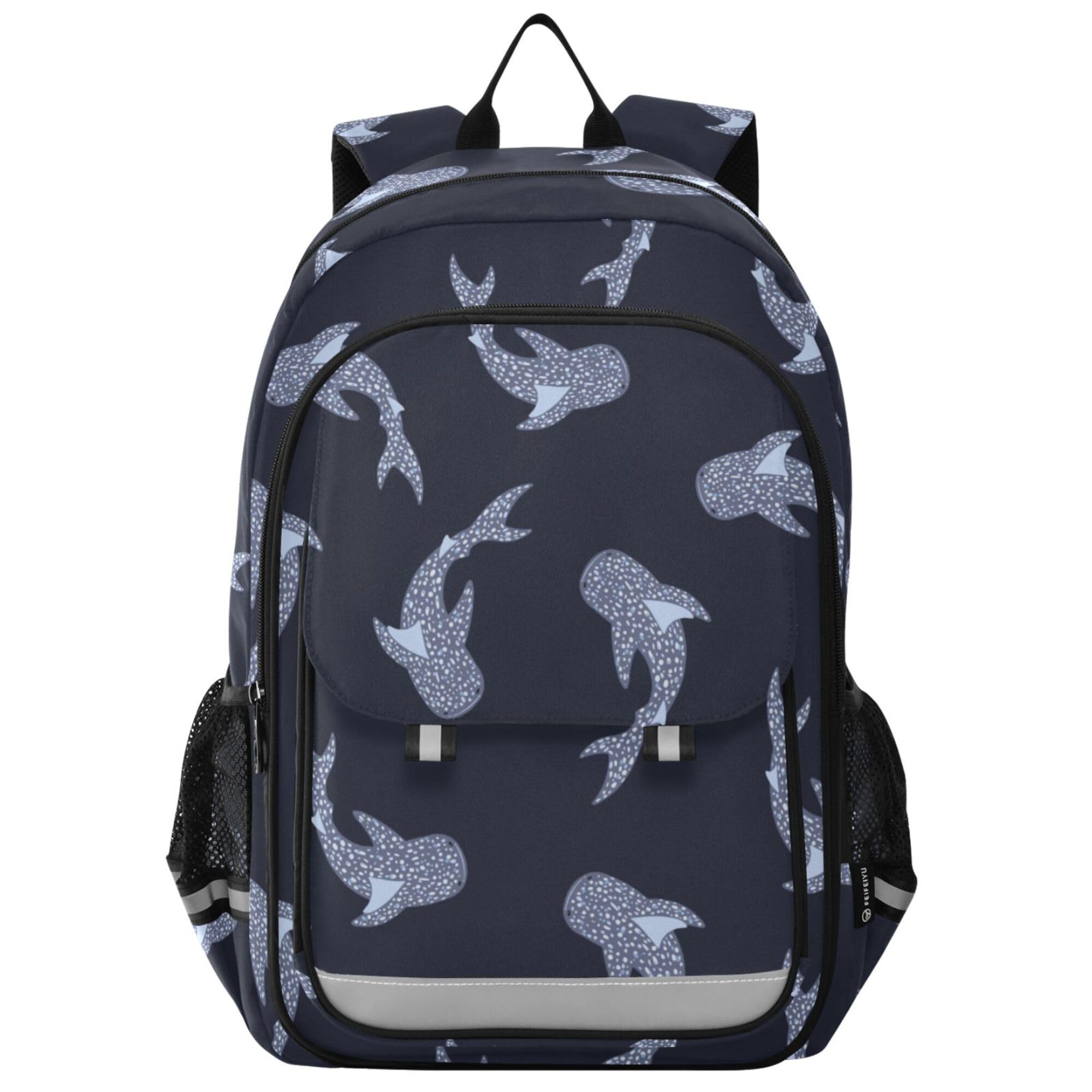 Fisyme Sea Whale Sharks School Backpack Laptop Backpack Bags Bookbag Travel Casual Computer Notebooks Daypack
