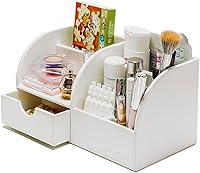 Vista 17 de UnionBasic Organizador de escritorio - Caja de almacenamiento multifuncional de cuero para escritorio con soporte para bolígrafos - Para tarjetas