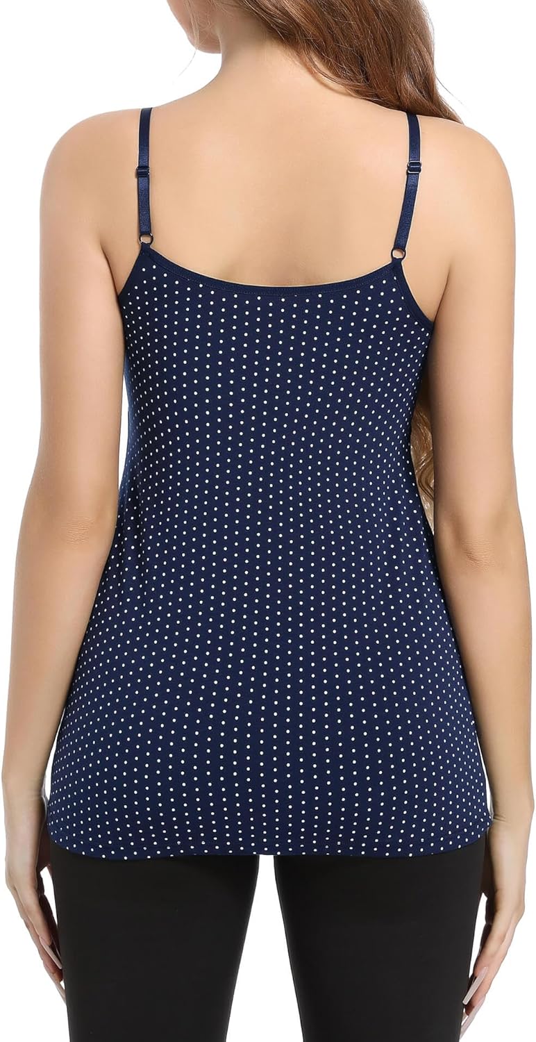 SUIEK Cotton Maternity Nursing Tank Tops Crisscross Breastfeeding Cami Sleep Shirt