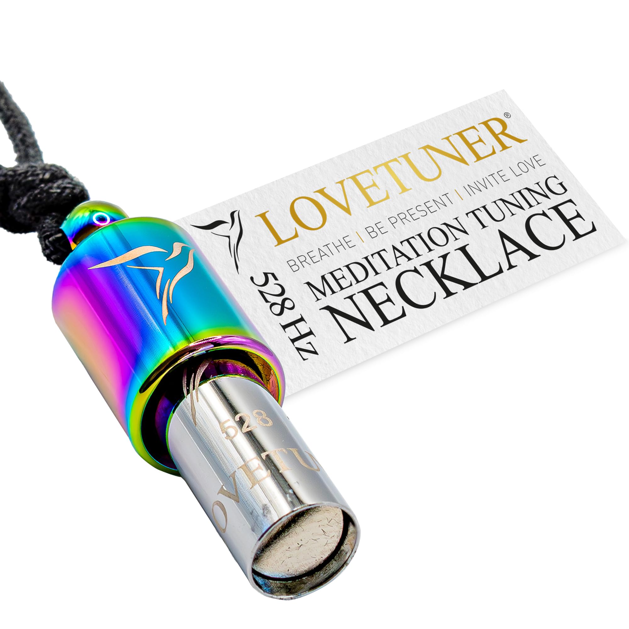 LOVETUNER 528Hz Breathing Necklace for Stress Relief, Mindfulness &amp; Meditation | Sound Healing Whistle for Anxiety, Focus, Calm &amp; Relaxation | Emotional Wellness, Inner Peace &amp; Balance Necklace