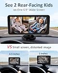 2-Kids Caméra de voiture bébé pour siège: 6.9 Affichage ultralarge de pouce avec deux caméras face arrière - USB Caméra de siège arrière motorisée HD 1080P Facile à installer