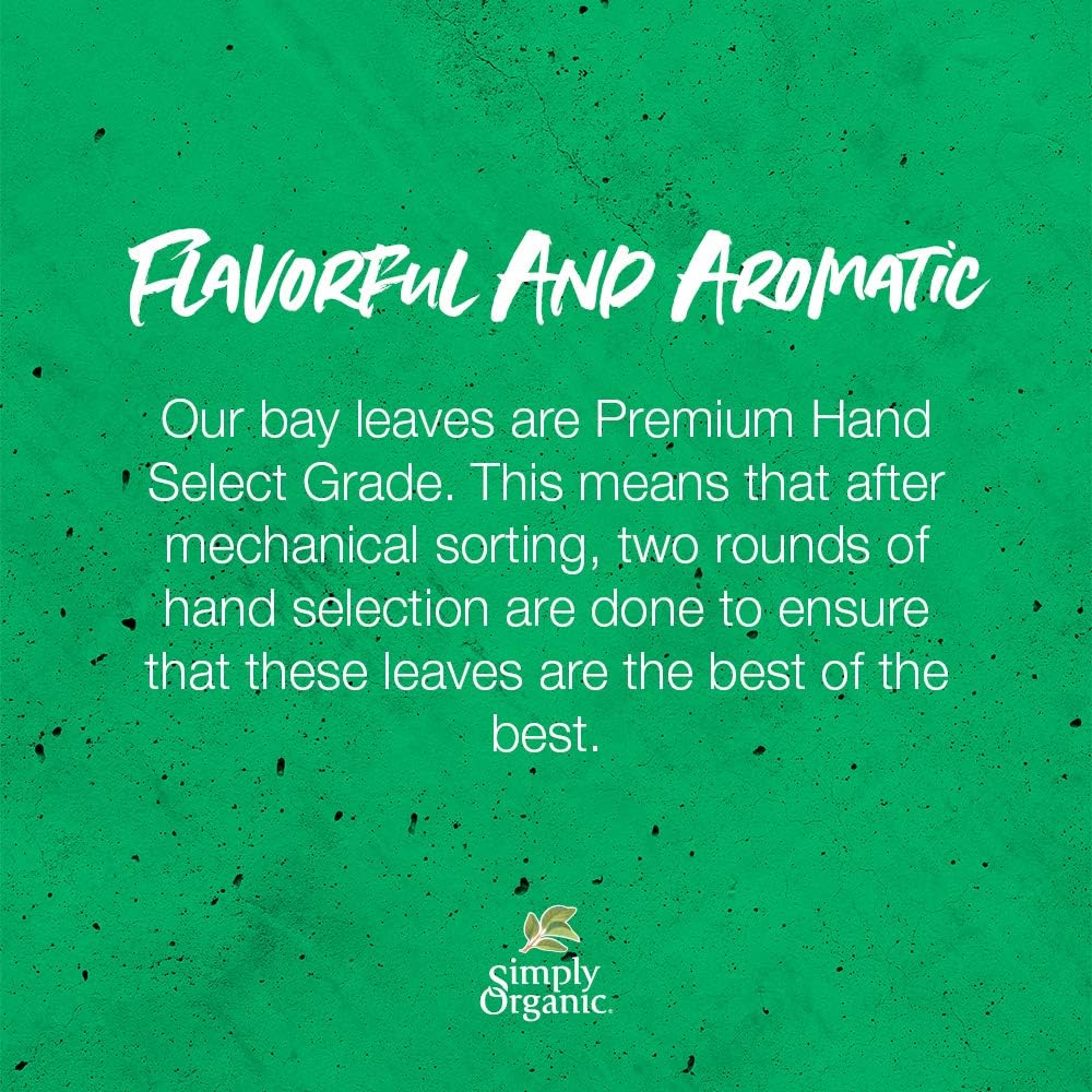 Simply Organic Bay Leaf, Certified Organic | 0.14 oz | Pack of 6 | Laurus nobilis