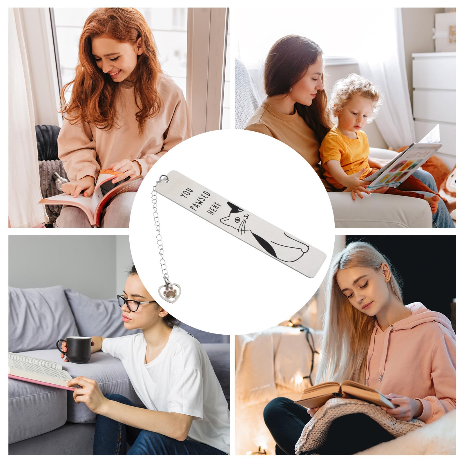 Katze Lesezeichen Metall, Personalisiert, Geschenk Produktbild-Vorschau 2