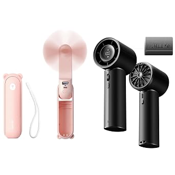 JISULIFE 3 IN 1 Mini Portable Fan & Handheld Fan Pro1 Mini, Elite PU Leather, 30 Hour Cooling Power