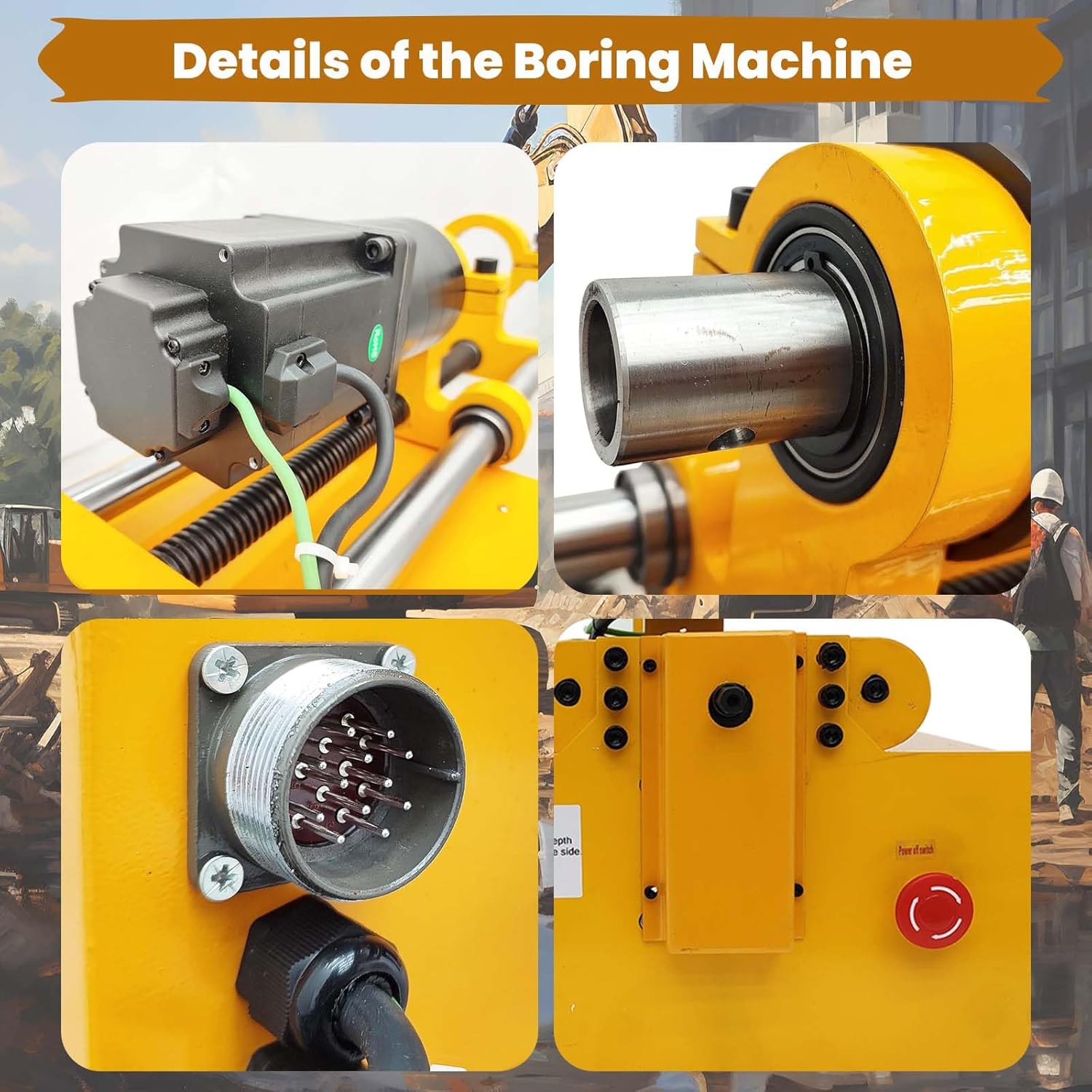 Line Portable Boring Machine Welder 55-260MM(2.16-10.23inch) Hole Diameter, with Control Handle, Portable Auto Rotary Inner Boring Welding Machine Not Include MIG Welder