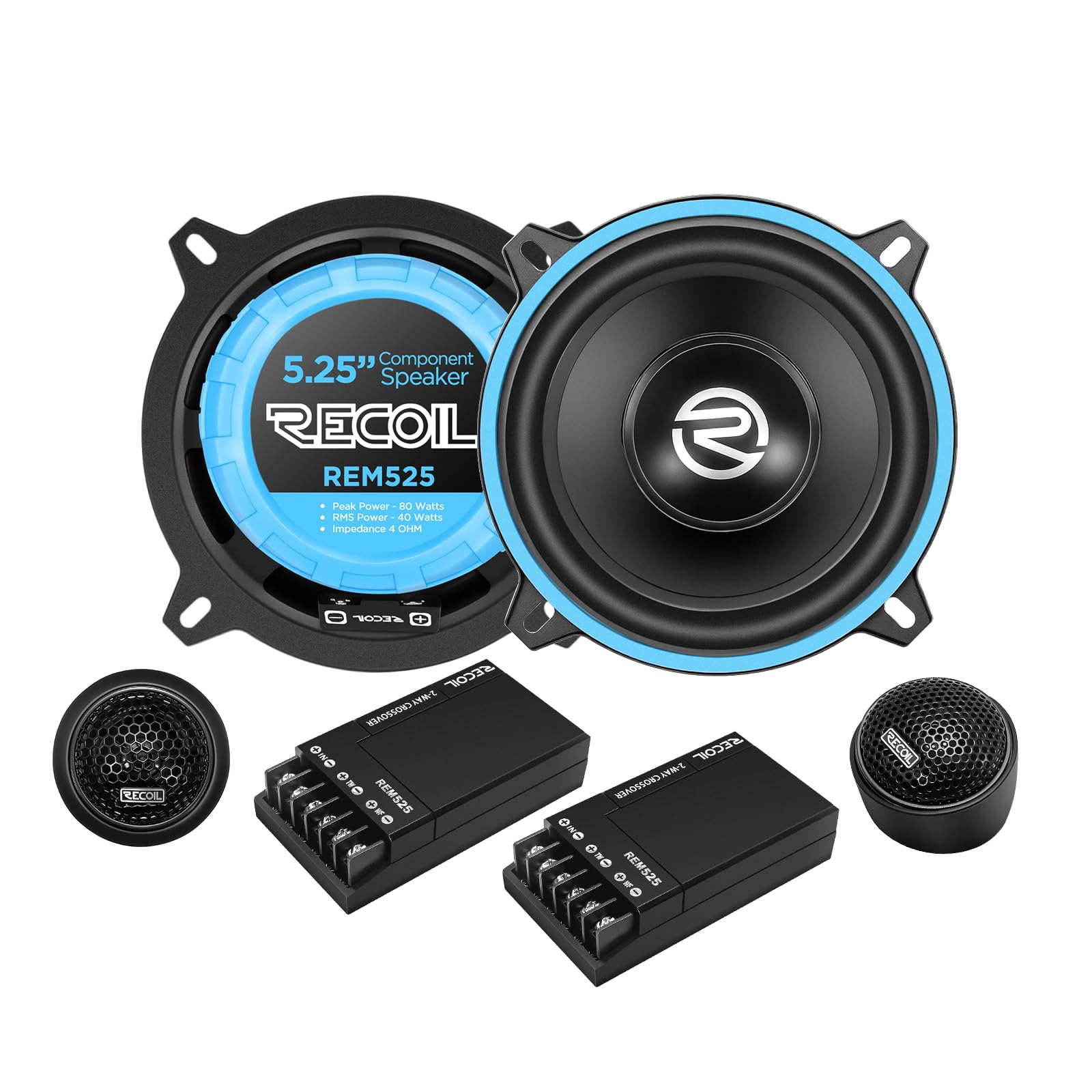 REM525 Echo Series 5.25-Inch Car Audio Component Speaker System