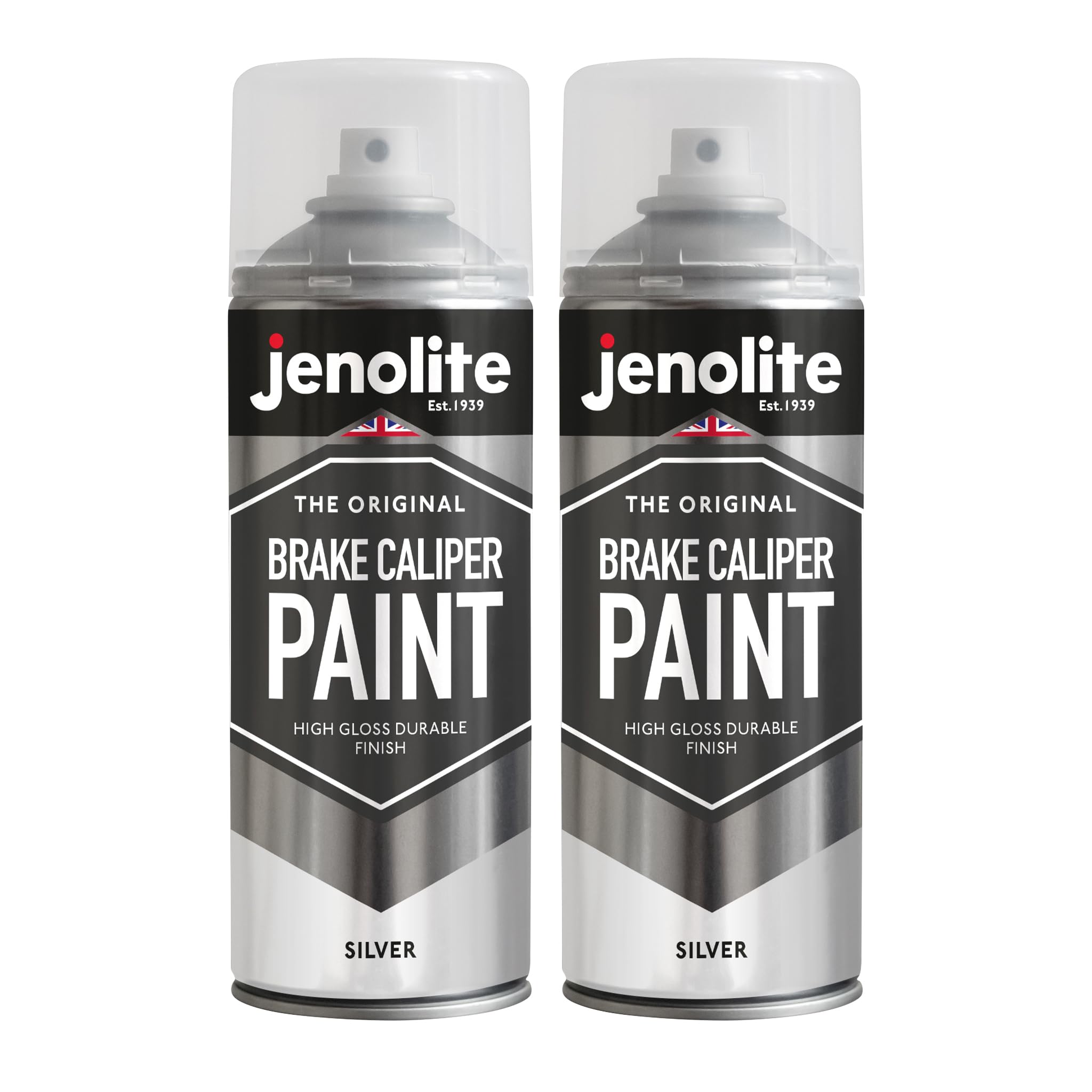 JENOLITE Brake Caliper Spray Paint | SILVER GLOSS | Brake and Caliper Restoration Spray Paint | Durable Finish, Heat and Petrol Resistant | 2 x 400ml