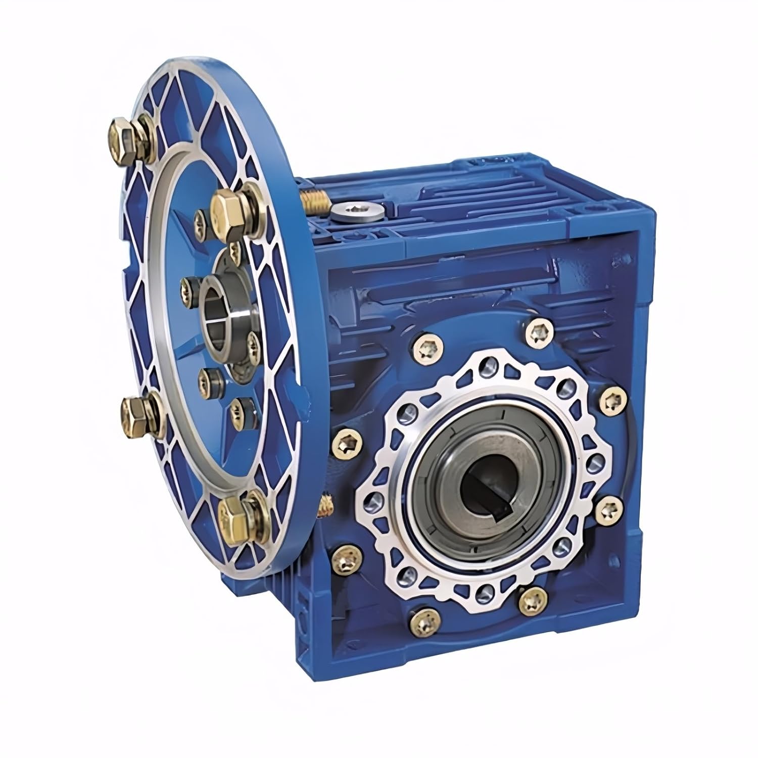 GTPBAO NMRV063 Worm Gearbox Speed Reducer 90B5 Flange with 24mm Input Shaft 28mm Output Bore Reducer Shaft(Ratio 10 to 1)