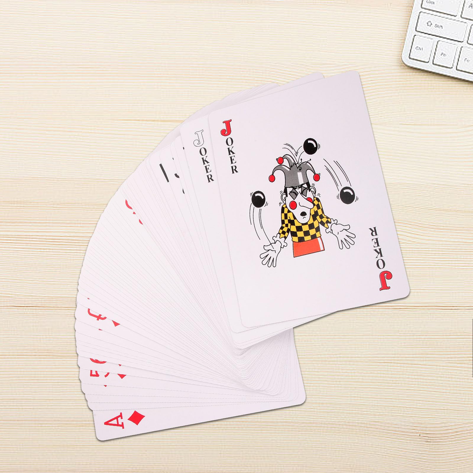 Kisangel Cartas de Póquer Gigantes de Papel para Fiestas, Juego de 1 Set Fácil de Transportar y Almacenar, Accesorio Adecuado para Reuniones y Entretenimiento