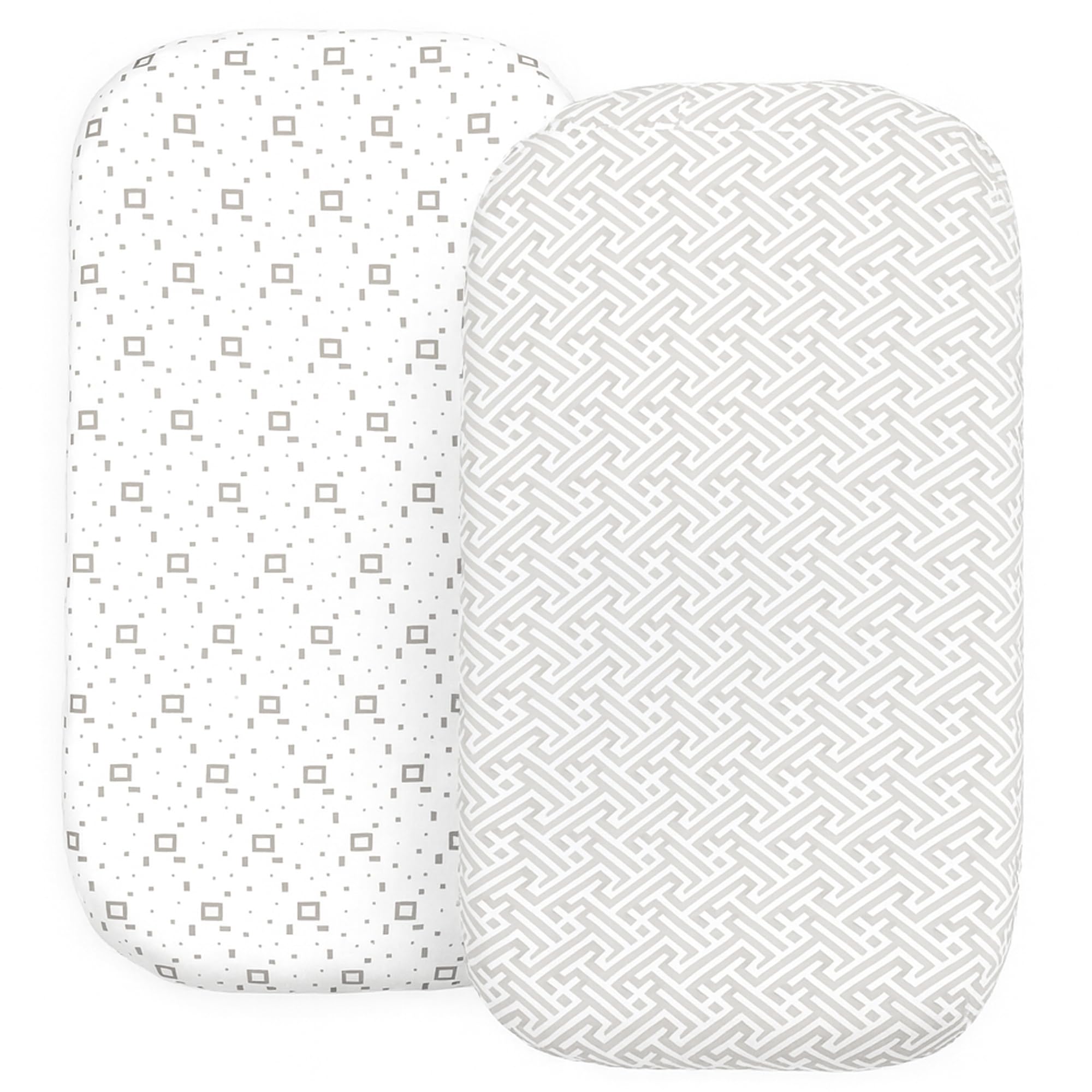 Organic Bedside Sleeper Bassinet Sheets 2 Pack, 33x20 Fitted for Boys &amp; Girls, Snuggly Soft 100% Jersey Cotton, Compatible with Baby Delight Beside Me Dreamer, Maxi-Cosi, Chicco Next2Me