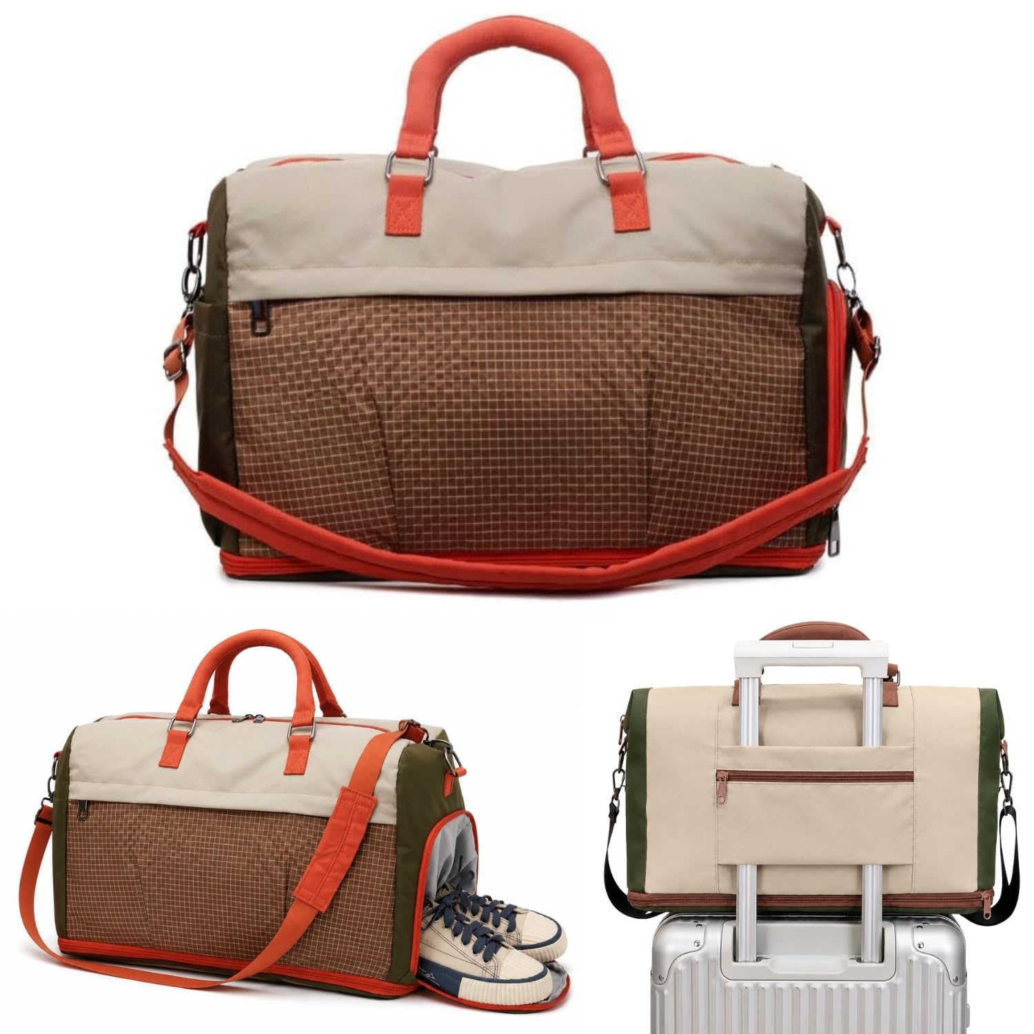 Handcuffs Travel & Gym Duffle Bag with Shoe Compartment for Men & Women Travel Bags Weekender & Sports Bag Lightweight Small Duffle with Adjustable Strap-image-19