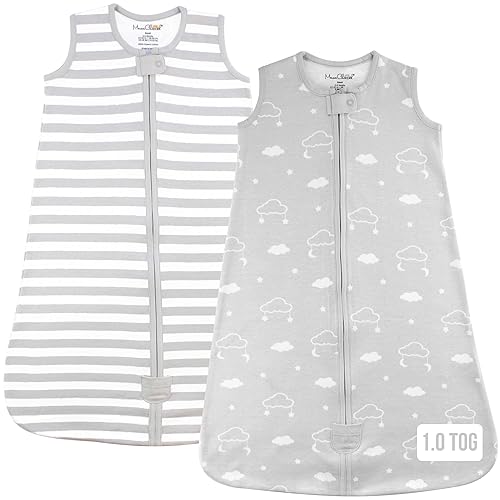 Miniatura 40 de Saco de dormir para bebé 1.0 TOG, manta portátil de algodón orgánico para bebé con cremallera bidireccional, saco de dormir de transición para bebé